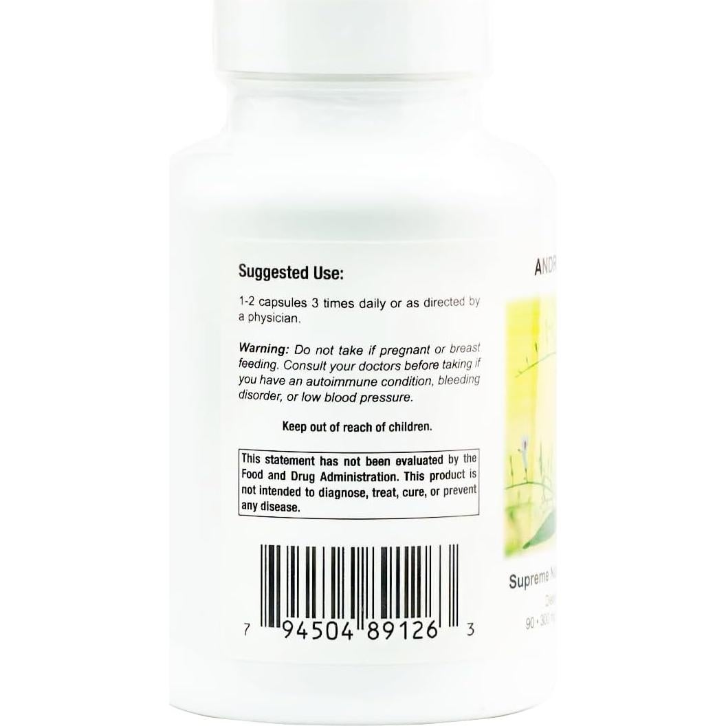 Cápsulas Vegetarianas Andrographis Suprema 90 Unidades