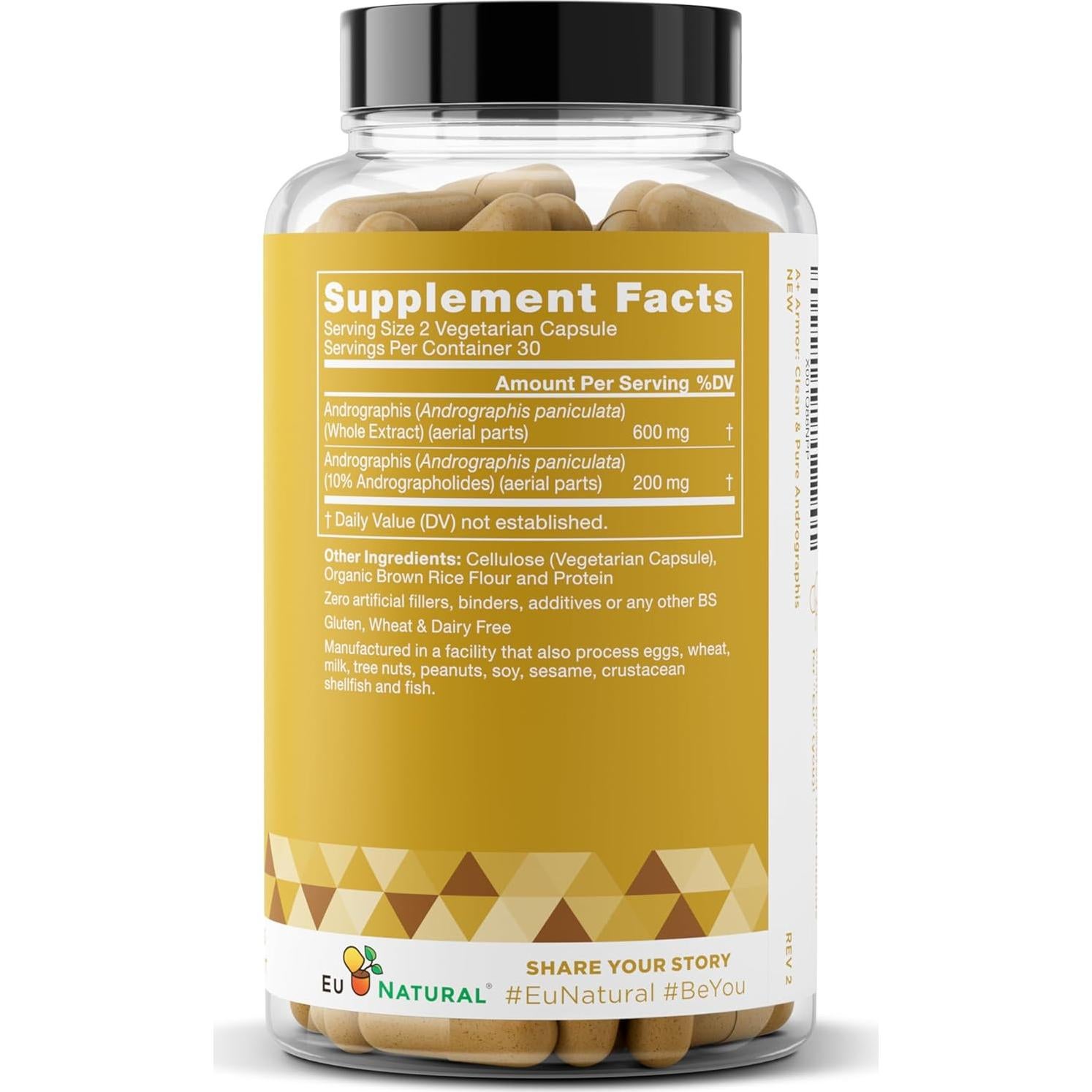 A+ Andrographis Pura 800 Mg - 60 Cápsulas Veganas