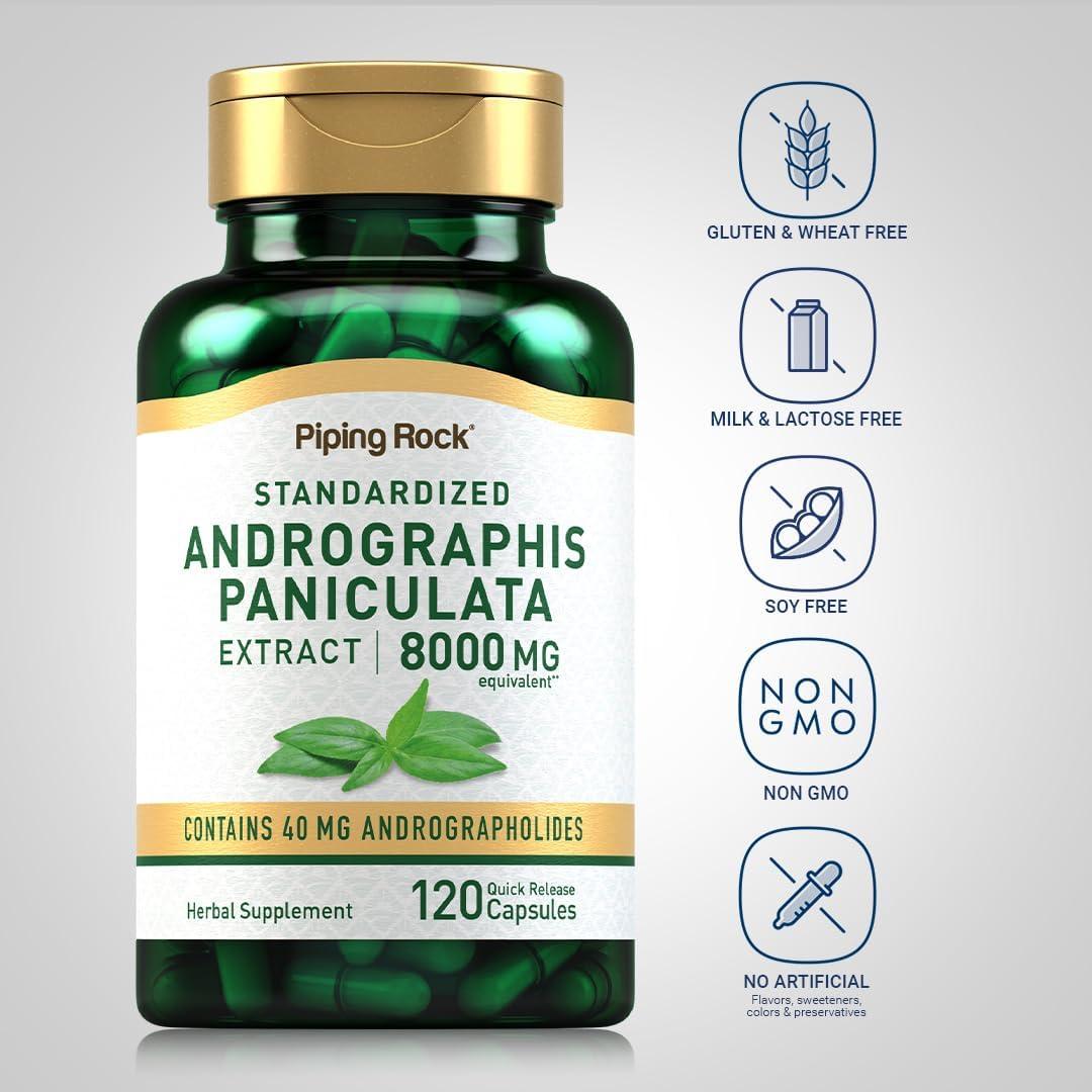Extracto de Andrographis Paniculata Piping Rock 8000 mg 120 Cápsulas