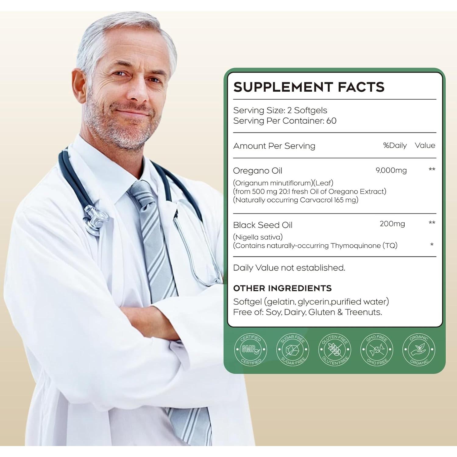 Cápsulas de Aceite de Orégano Anefmy 120 Unidades 2 en 1