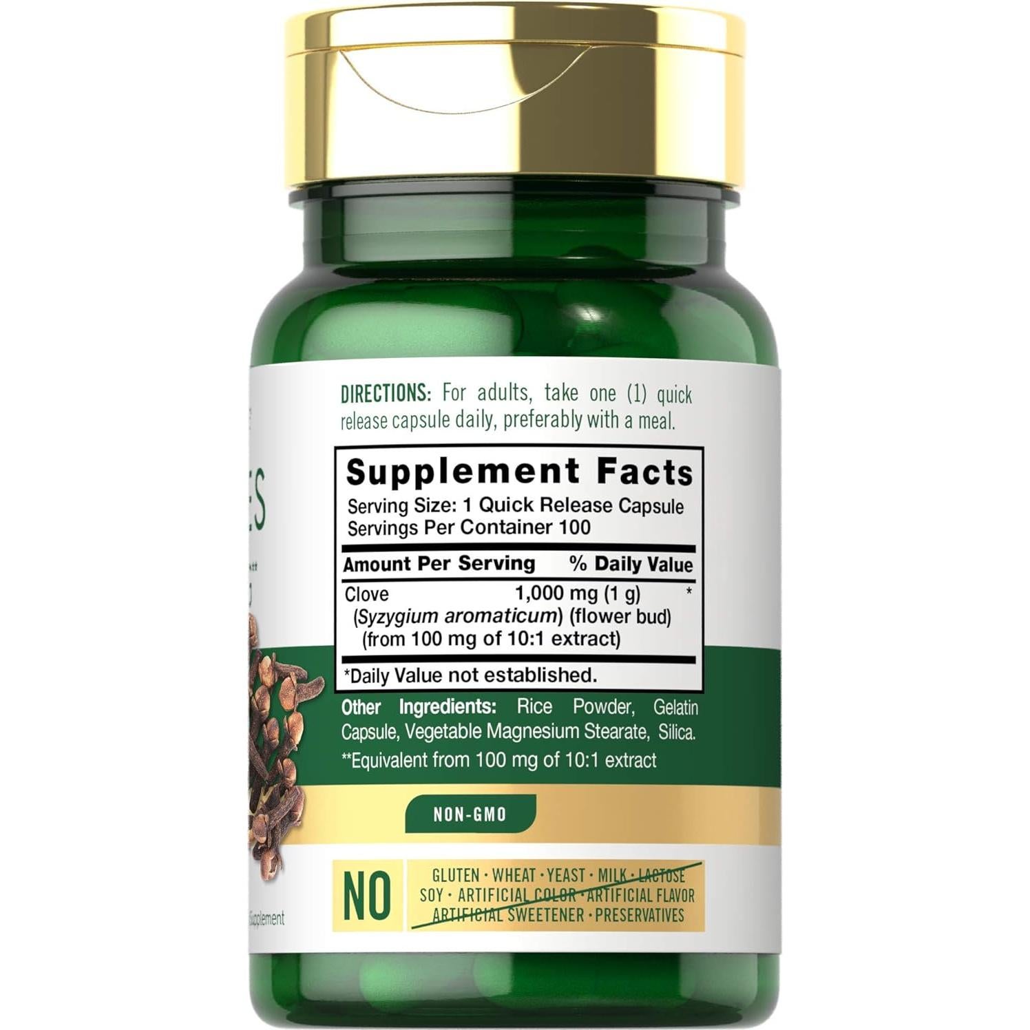 Suplemento de Clavos Carlyle 1000mg 100 Cápsulas Sin OGM