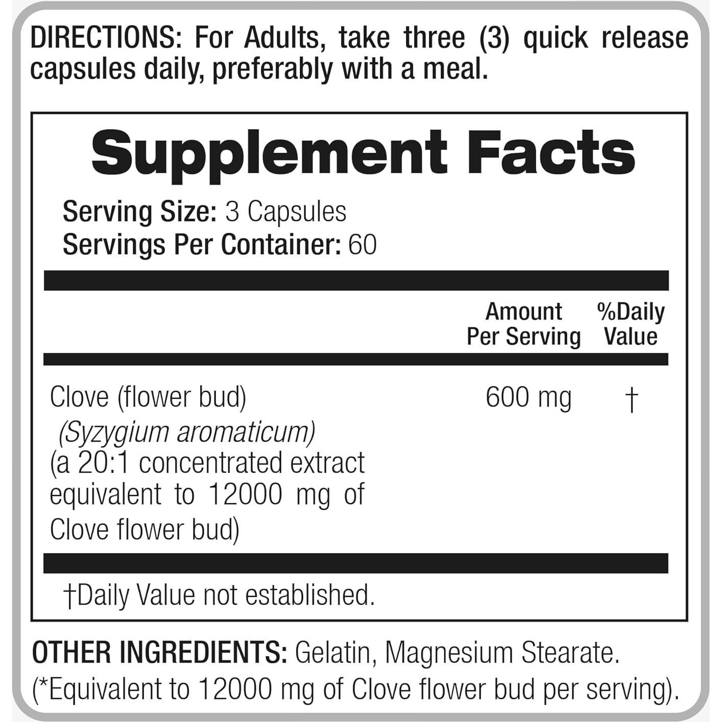 Extracto de Clavo FITO MEDICS 180 Cápsulas Vegetales