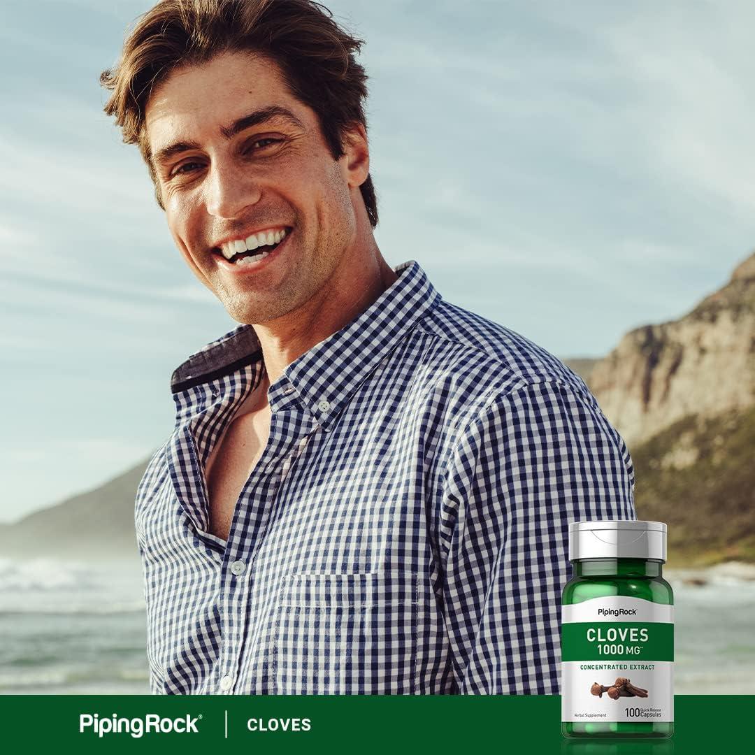 Cápsulas de Clavo Piping Rock 1000mg - 100 Pastillas Sin OGM