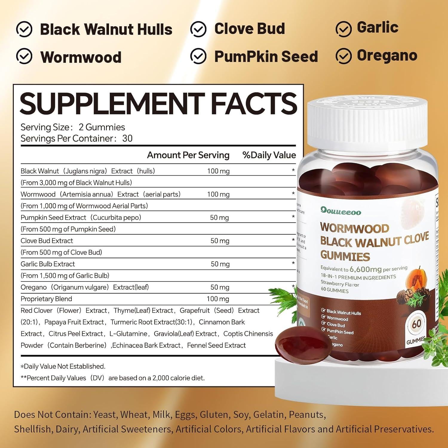 Gomitas Digestivas 18 en 1 OOUUEEOO 6600mg Sabor Fresa