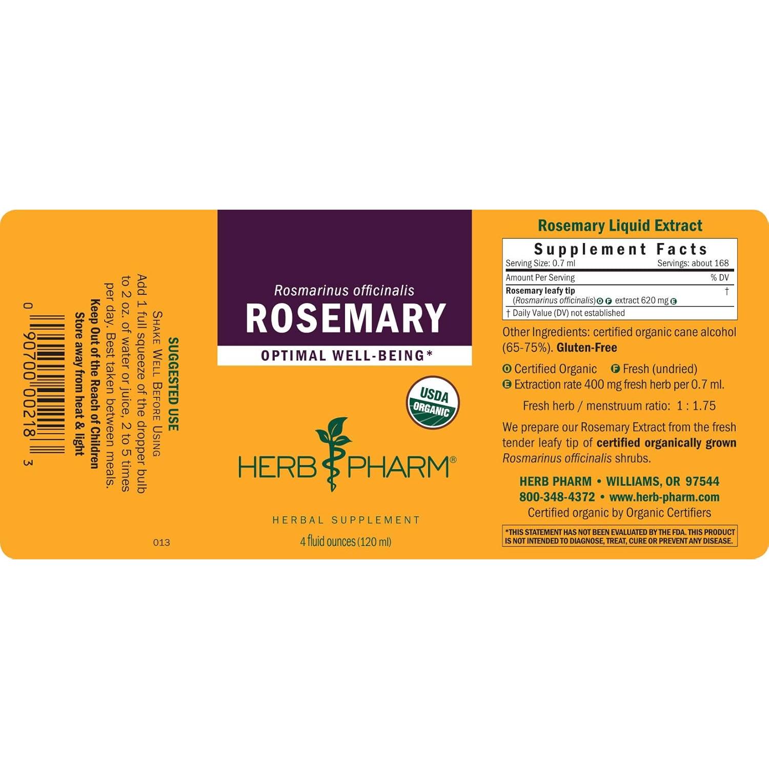 Extracto Líquido de Romero Orgánico Herb Pharm 118ml