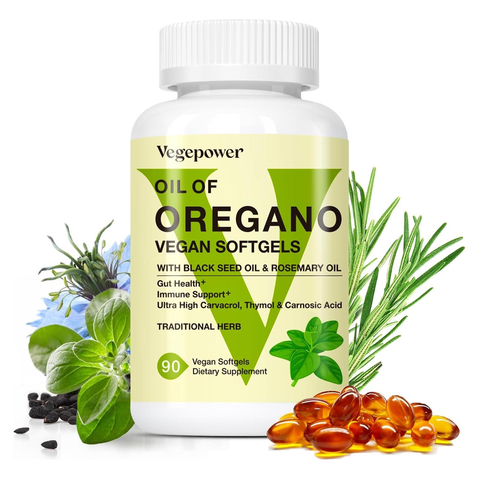 Aceite de Orégano Vegano 4-en-1 Vegepower 90 Softgels