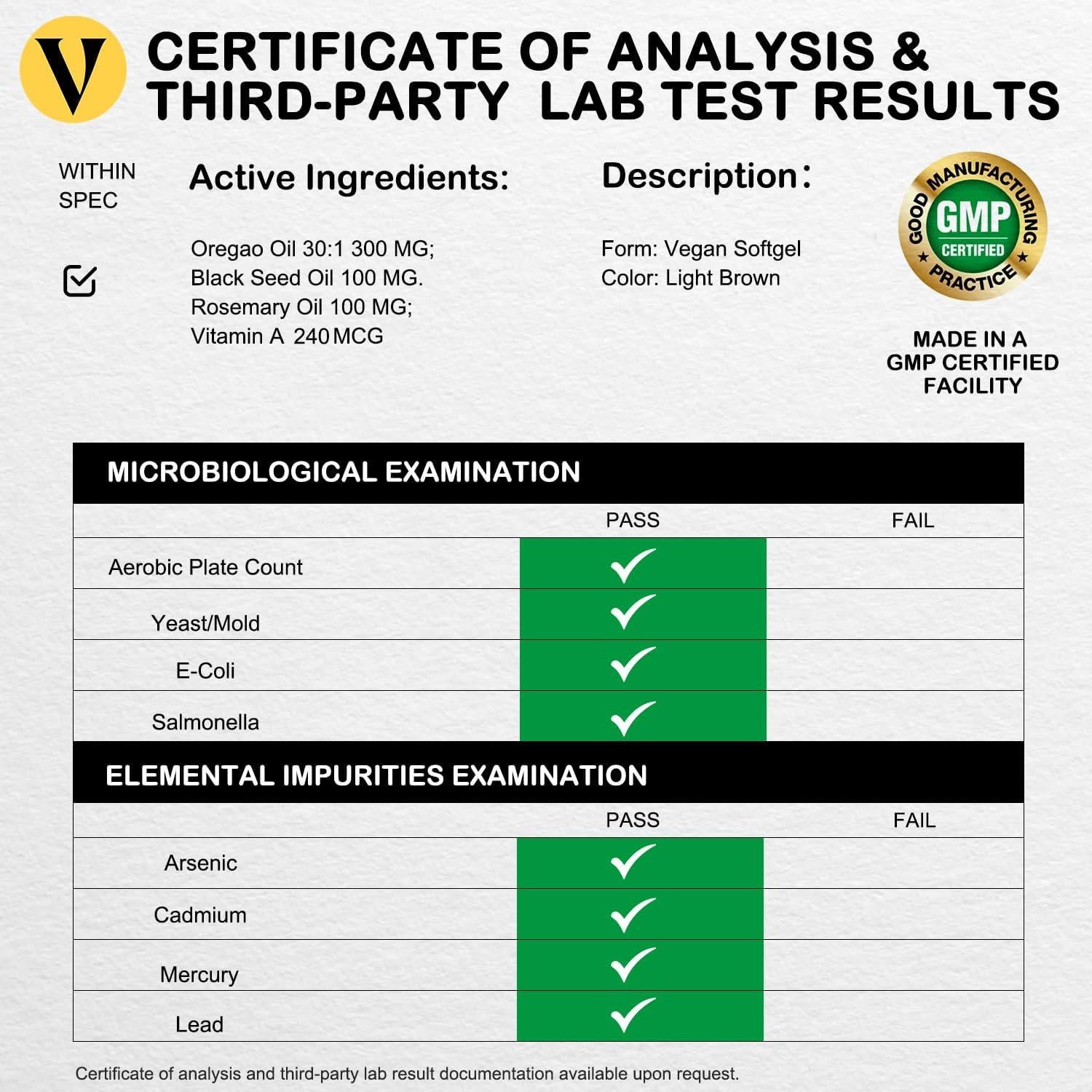 Aceite de Orégano Vegano 4-en-1 Vegepower 90 Softgels