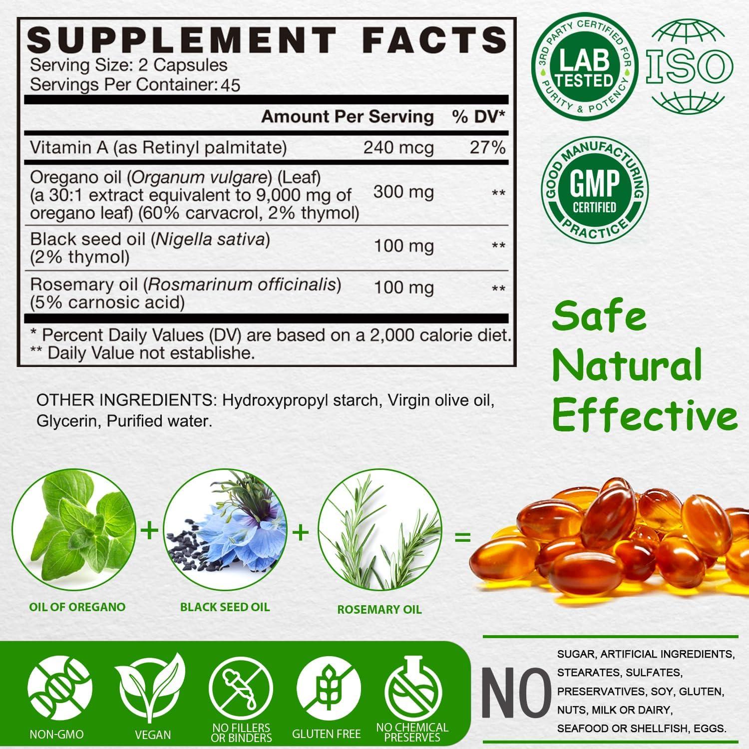 Aceite de Orégano Vegano 4-en-1 Vegepower 90 Softgels