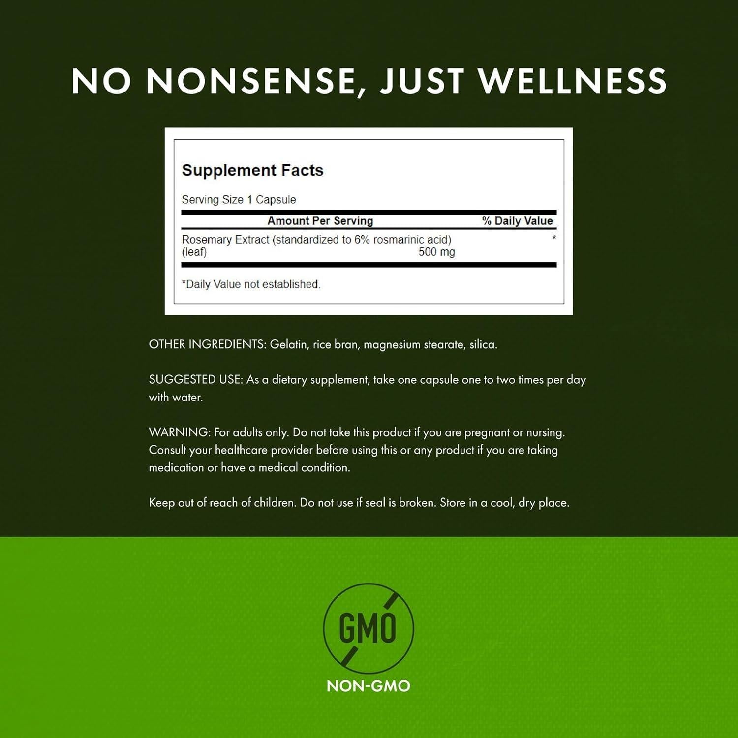 Extracto de Romero Swanson 500 mg - 60 Cápsulas Estandarizadas