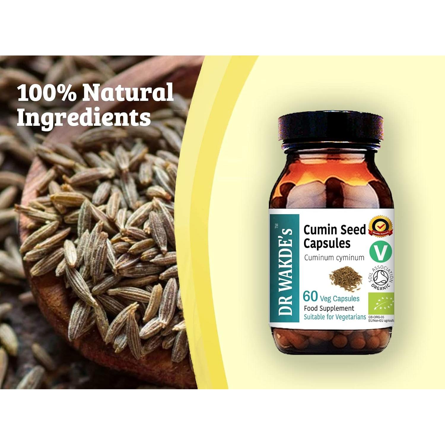 Cápsulas de Semillas de Comino Orgánico DR WAKDE - 60 Veganas