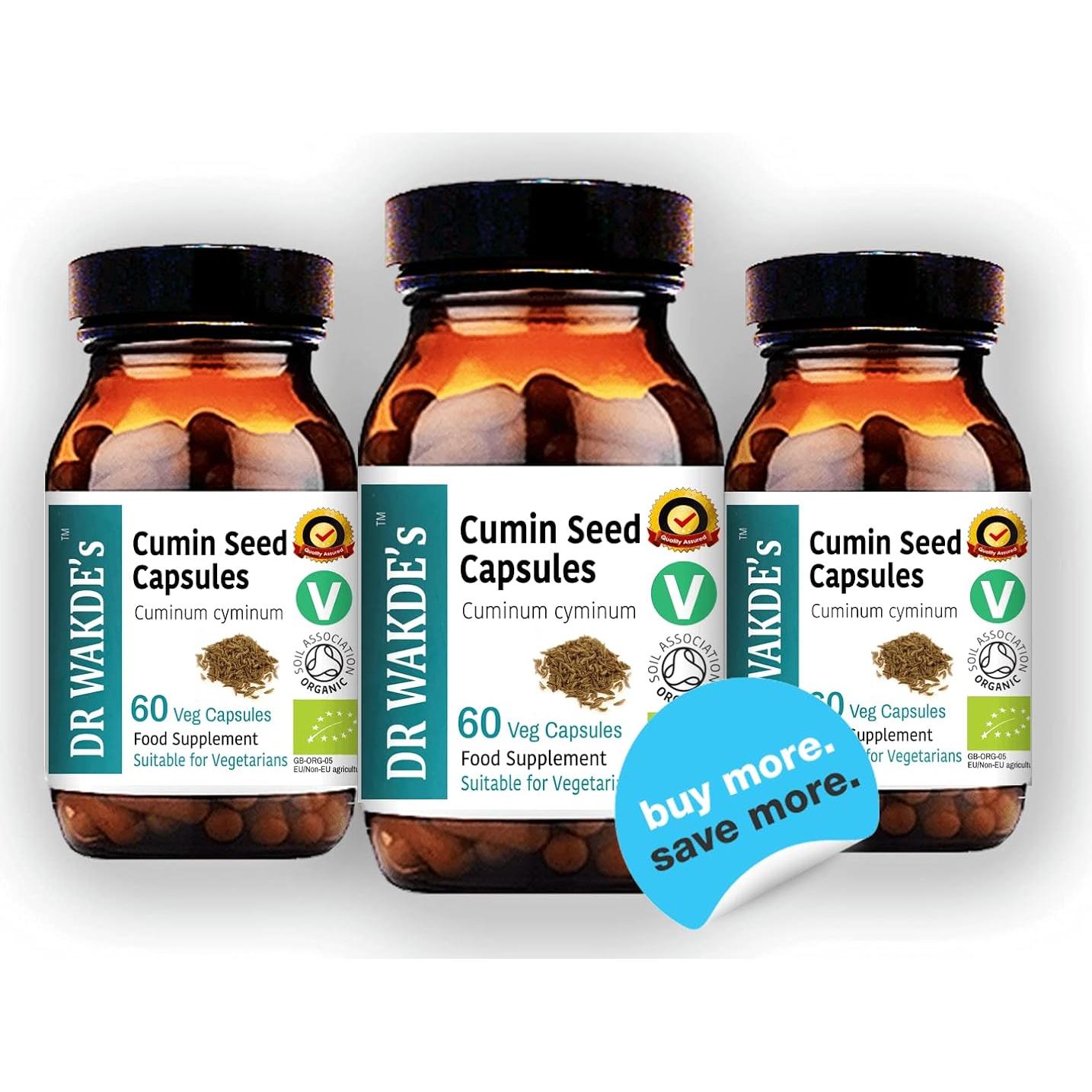 Cápsulas de Semillas de Comino Orgánico DR WAKDE - 60 Veganas