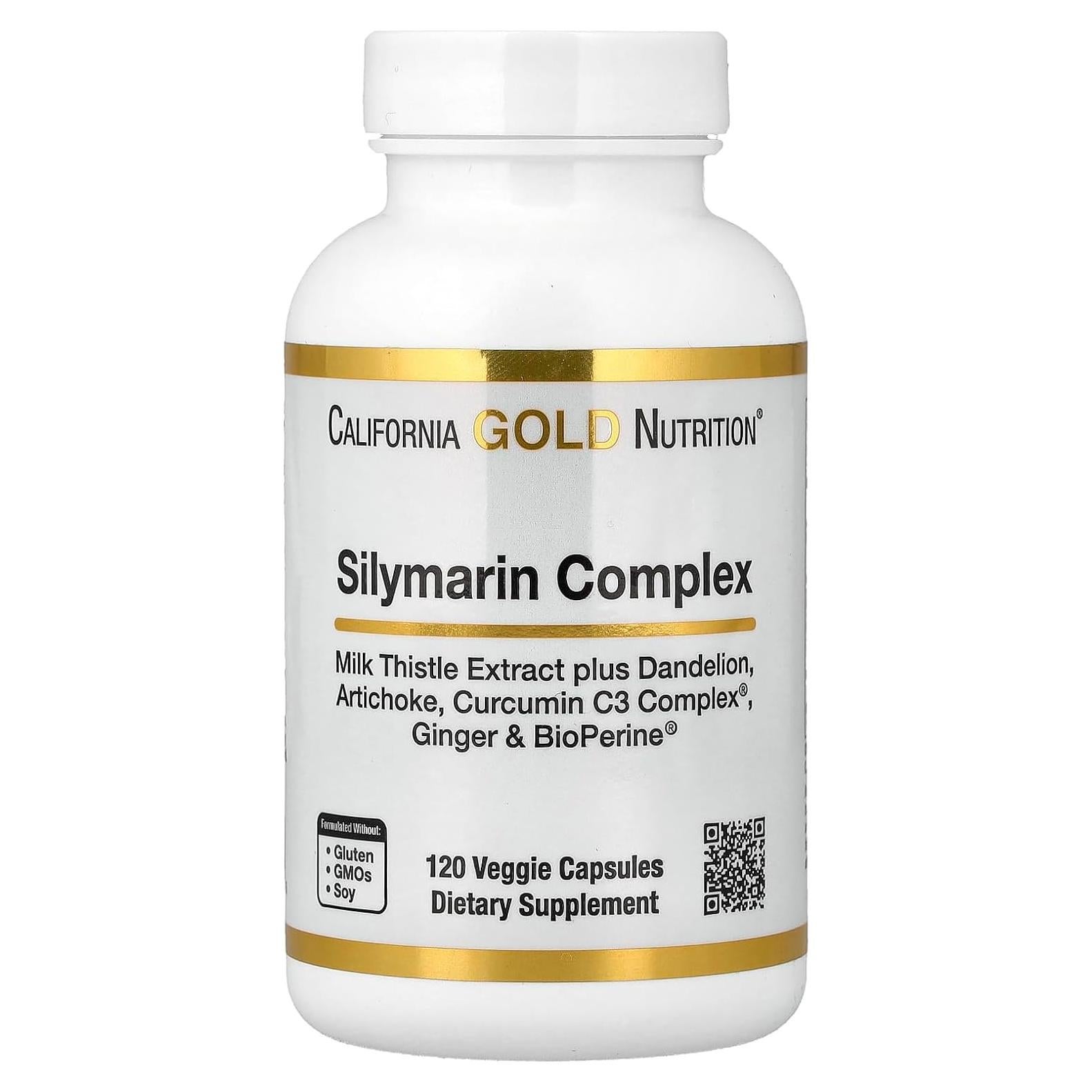 Suplemento Hepático Silymarin California Gold Nutrition 120 Cápsulas