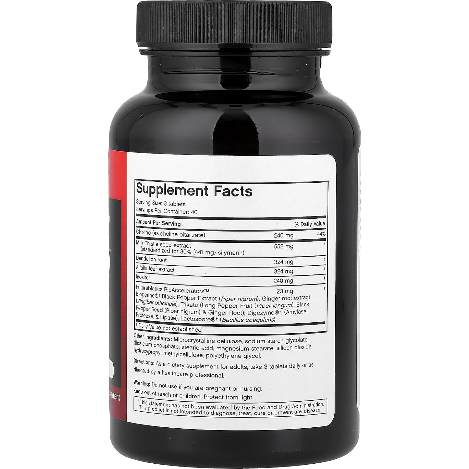 Suplemento Silymarin Plus Futurebiotics 120 Tabletas Veganas