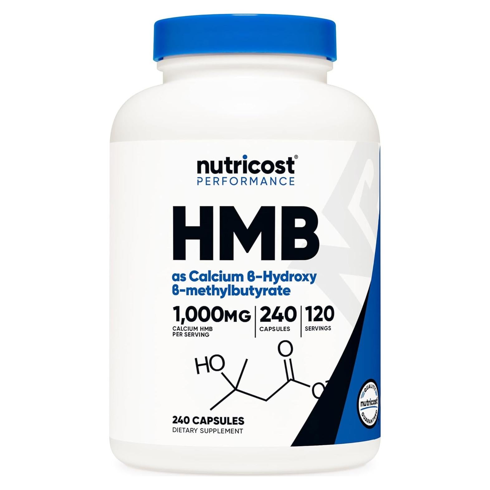 Nutricost HMB 1000mg 240 Cápsulas Sin Gluten y No OGM