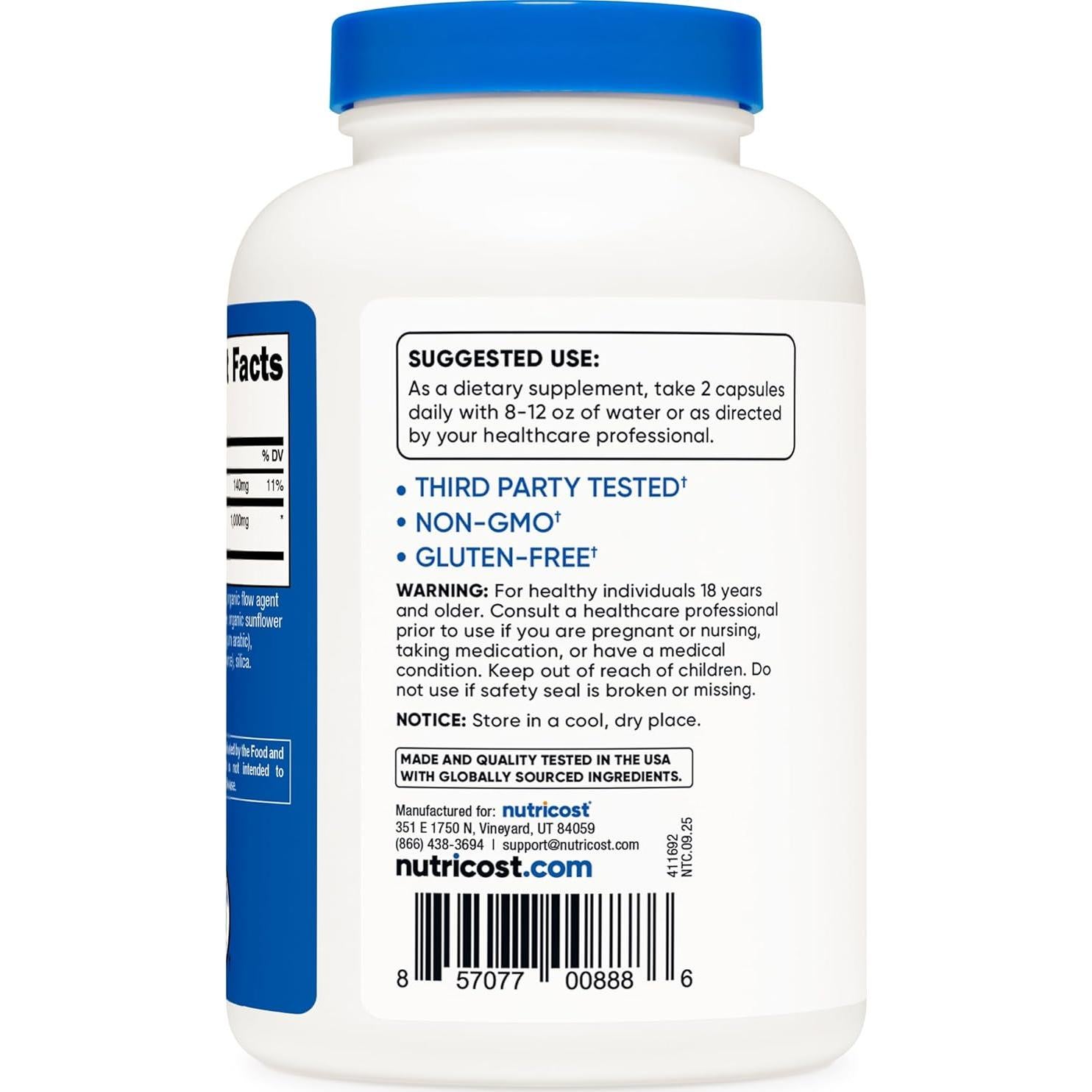 Nutricost HMB 1000mg 240 Cápsulas Sin Gluten y No OGM
