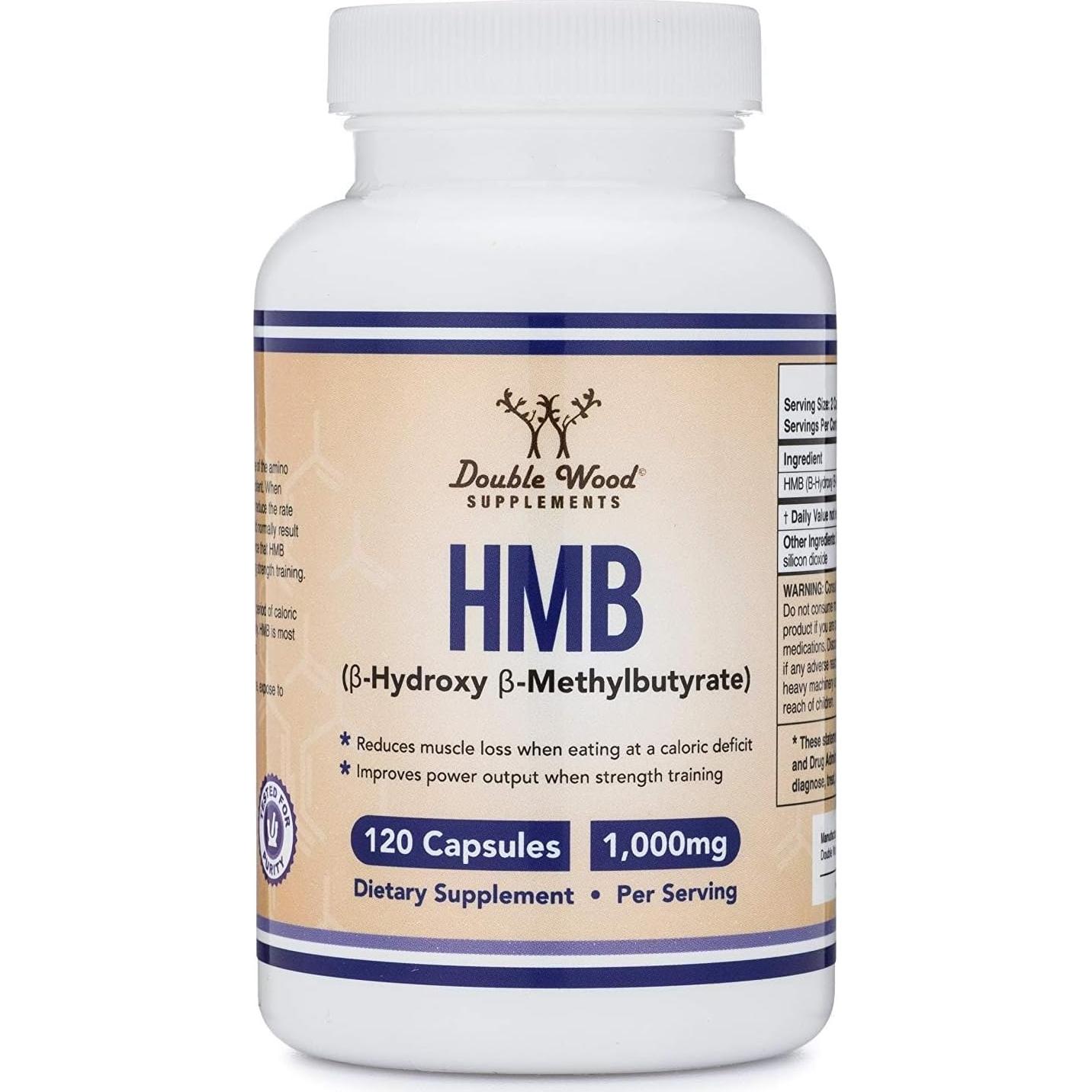 Suplemento HMB Double Wood 120 Cápsulas 1000mg No OGM