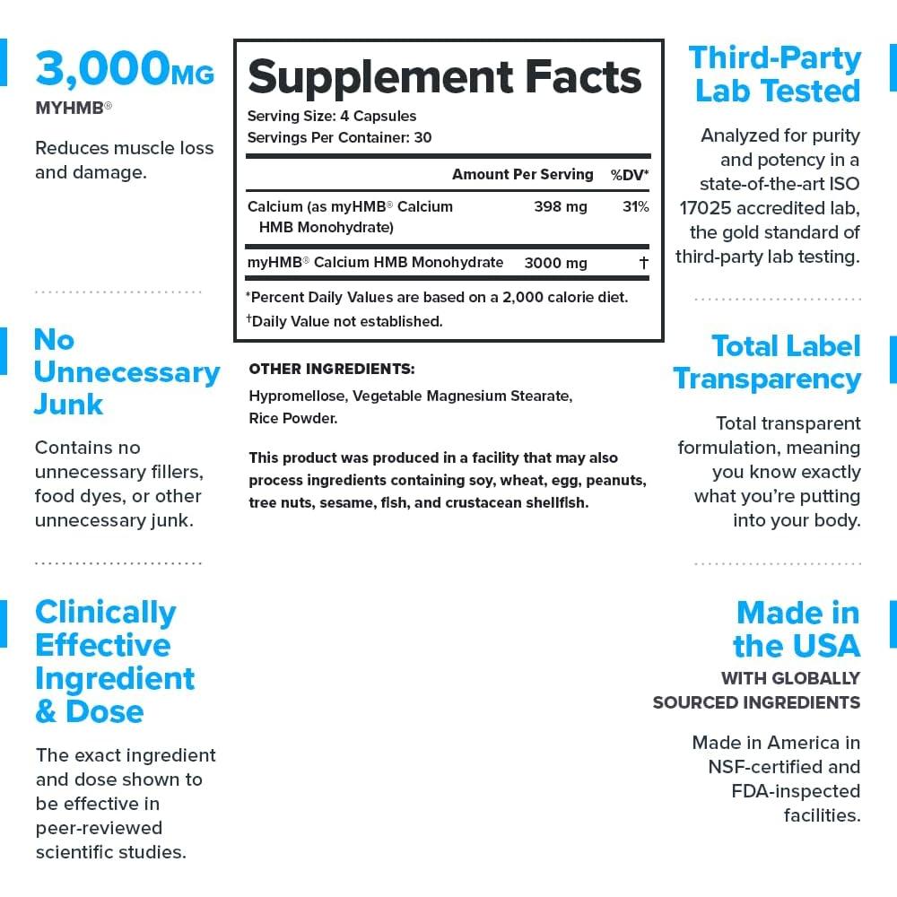 Cápsulas de HMB MyHMB 3000mg - Defensa Muscular y Fuerza