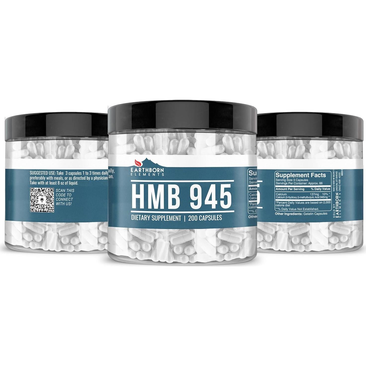 Suplemento HMB Tierra Nacida Elementos 200 Cápsulas Puro