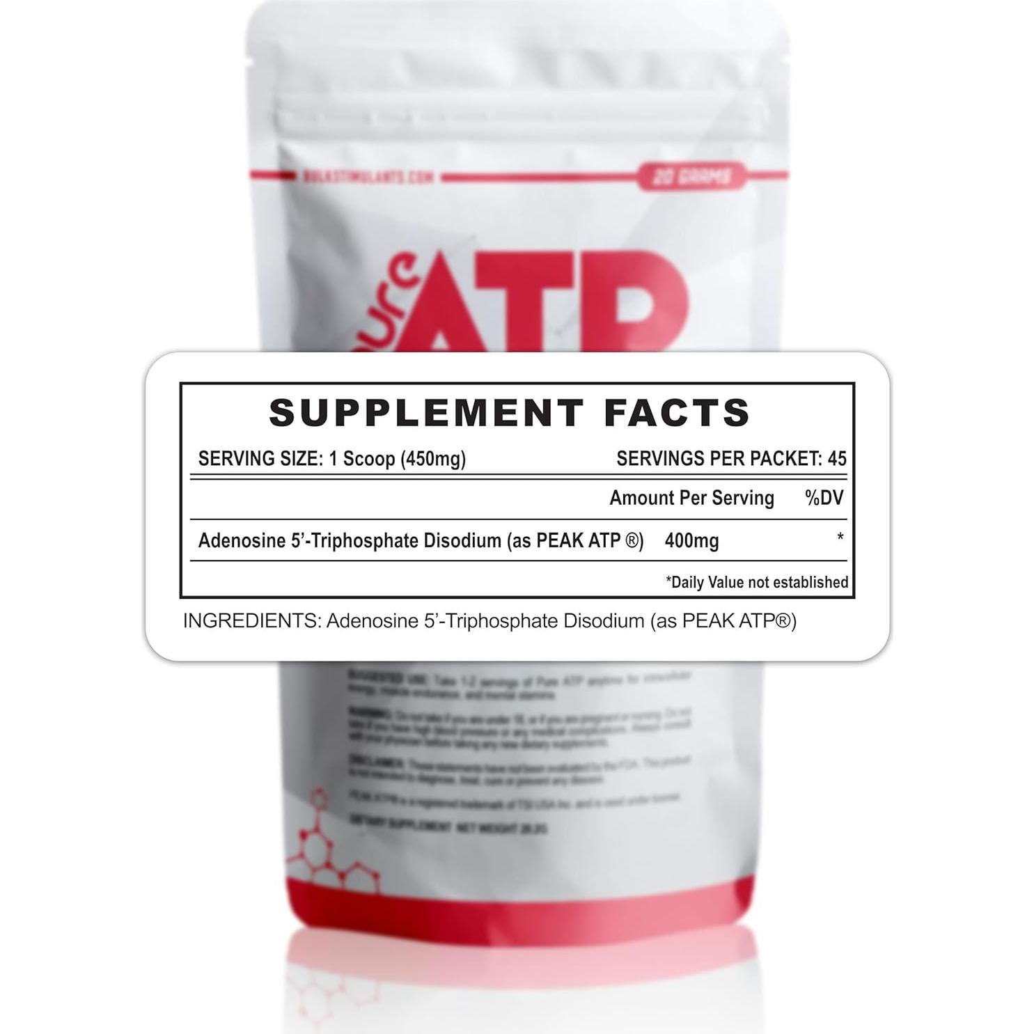 Polvo de ATP Puro BulkStimulants - 20g Energía y Fuerza