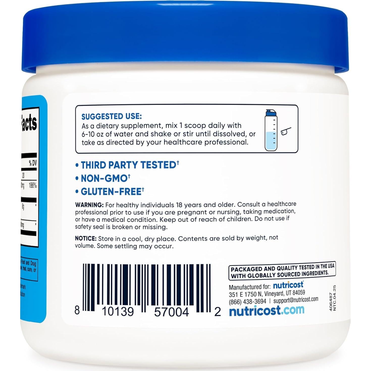 Sales de Cetonas de Magnesio Nutricost 250g - 6.5g BHB