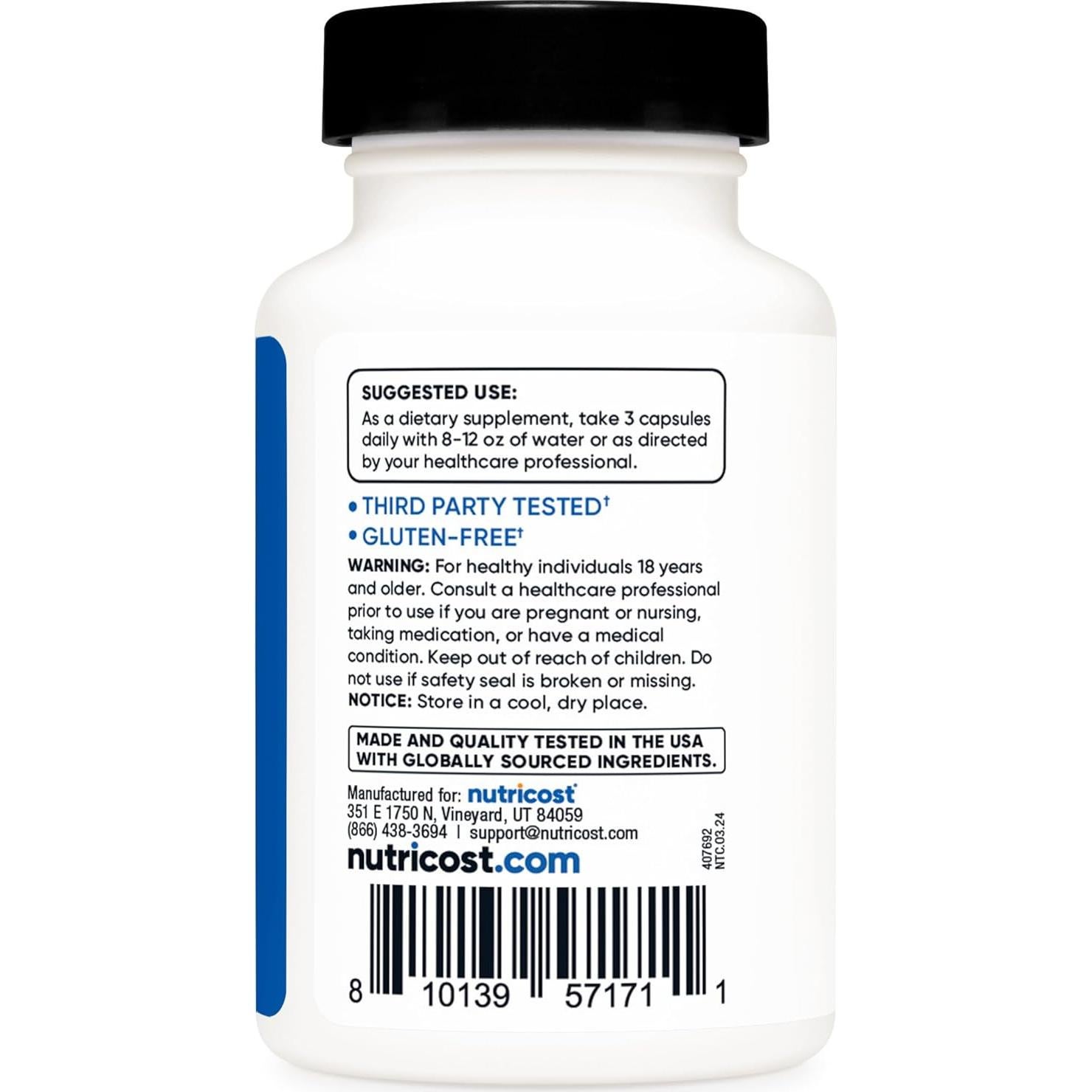 Nutricost HMB Cápsulas 1500MG 60 Unidades - Rendimiento Deportivo