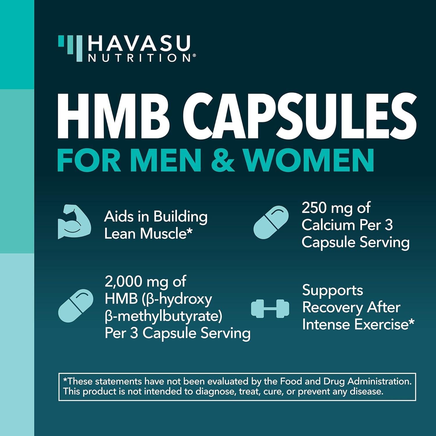 Cápsulas de HMB 2000mg Havasu Nutrition - 120 Unidades Veganas