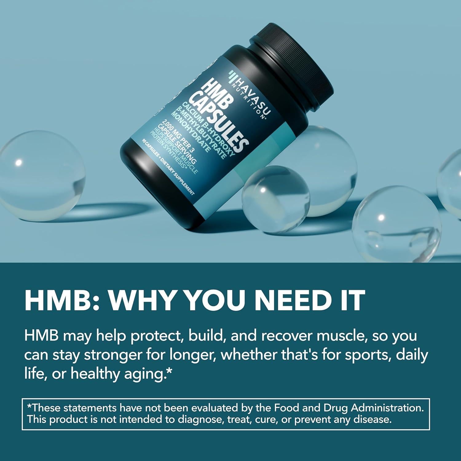 Cápsulas de HMB 2000mg Havasu Nutrition - 120 Unidades Veganas