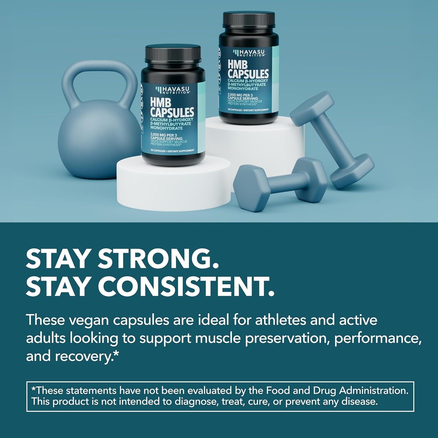 Cápsulas de HMB 2000mg Havasu Nutrition - 120 Unidades Veganas