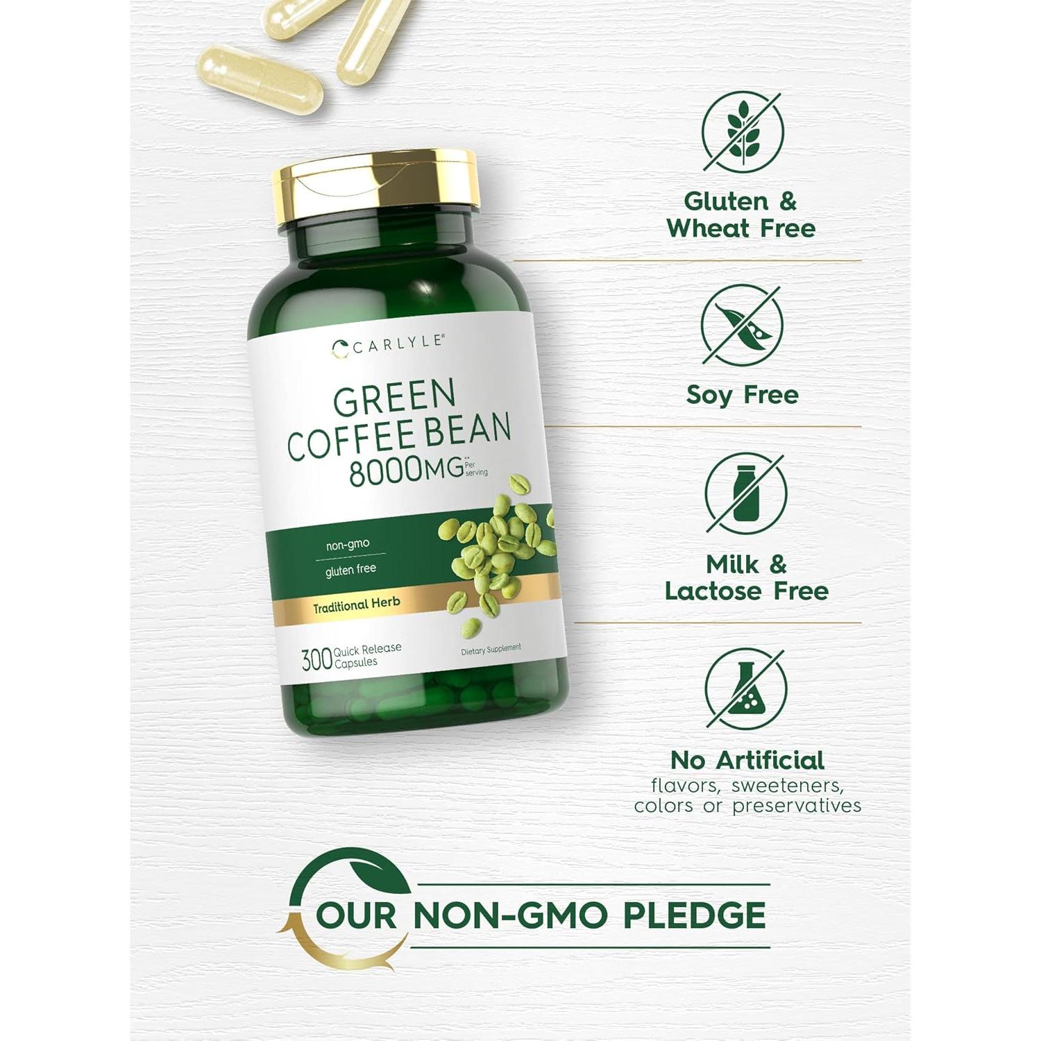 Extracto de Grano de Café Verde Carlyle 8000 mg 300 Cápsulas