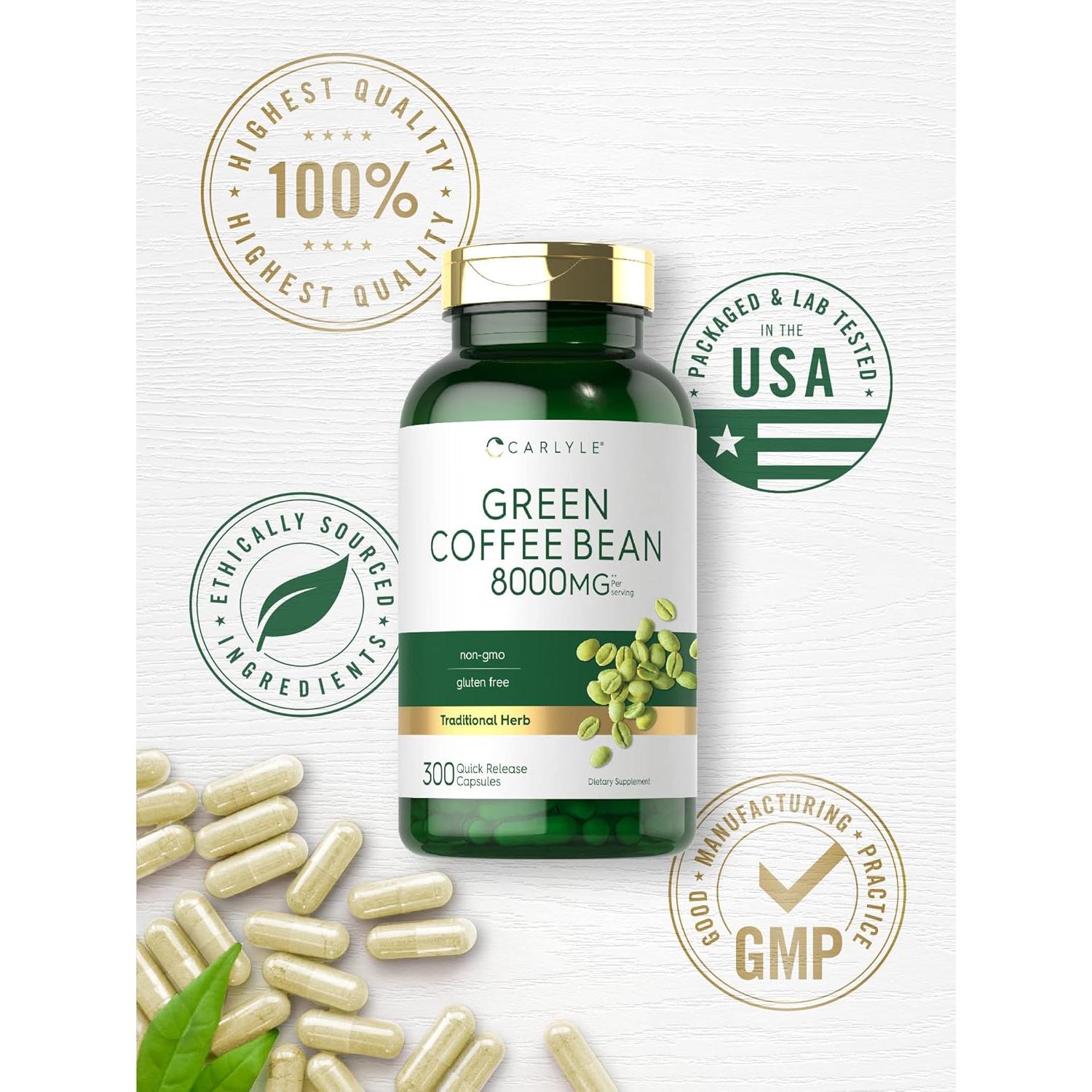 Extracto de Grano de Café Verde Carlyle 8000 mg 300 Cápsulas