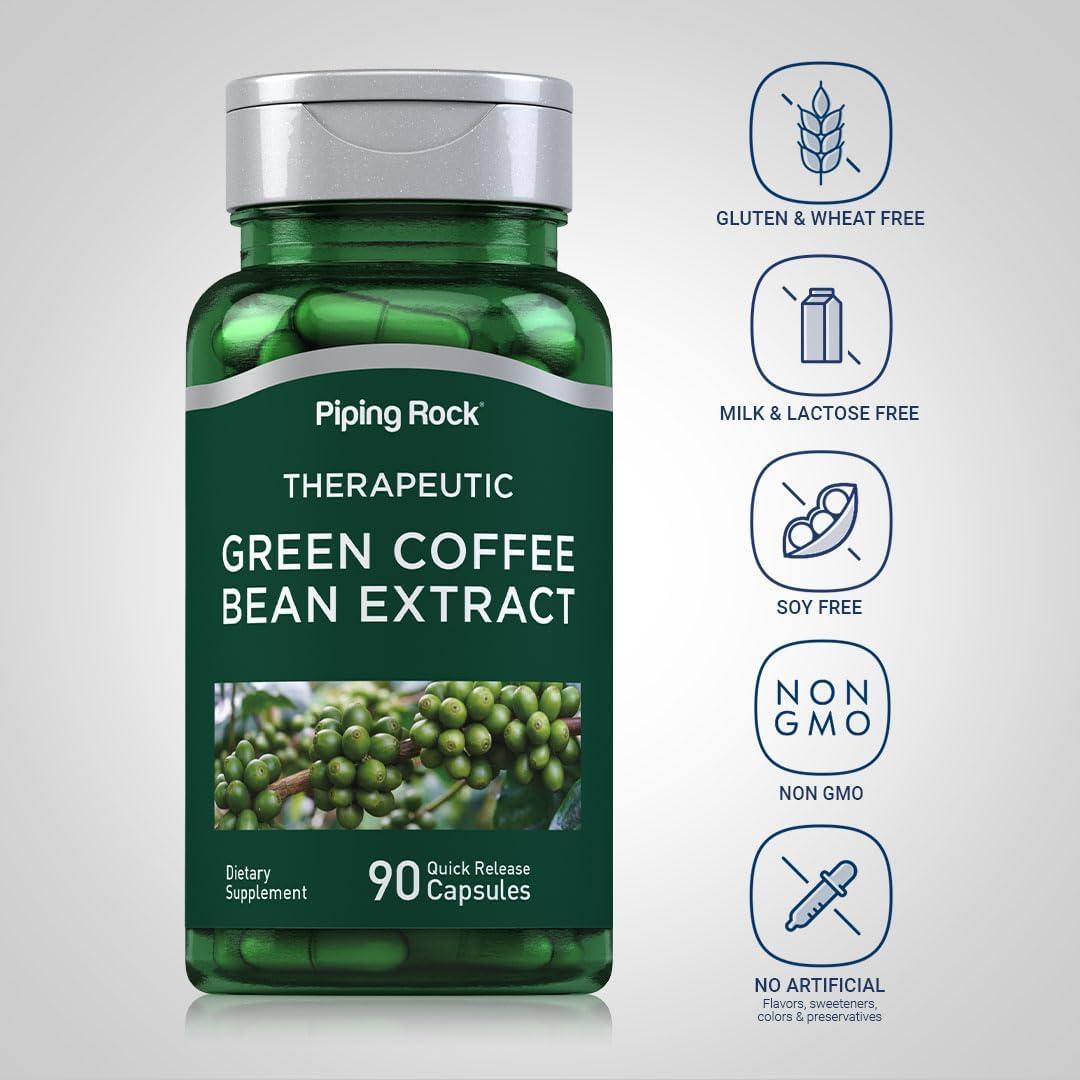Extracto de Grano de Café Verde Piping Rock 8000 mg 90 Cápsulas