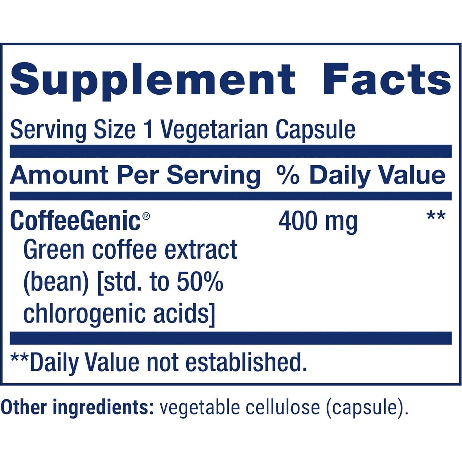 Extracto de Café Verde Life Extension 400 mg 90 Cápsulas