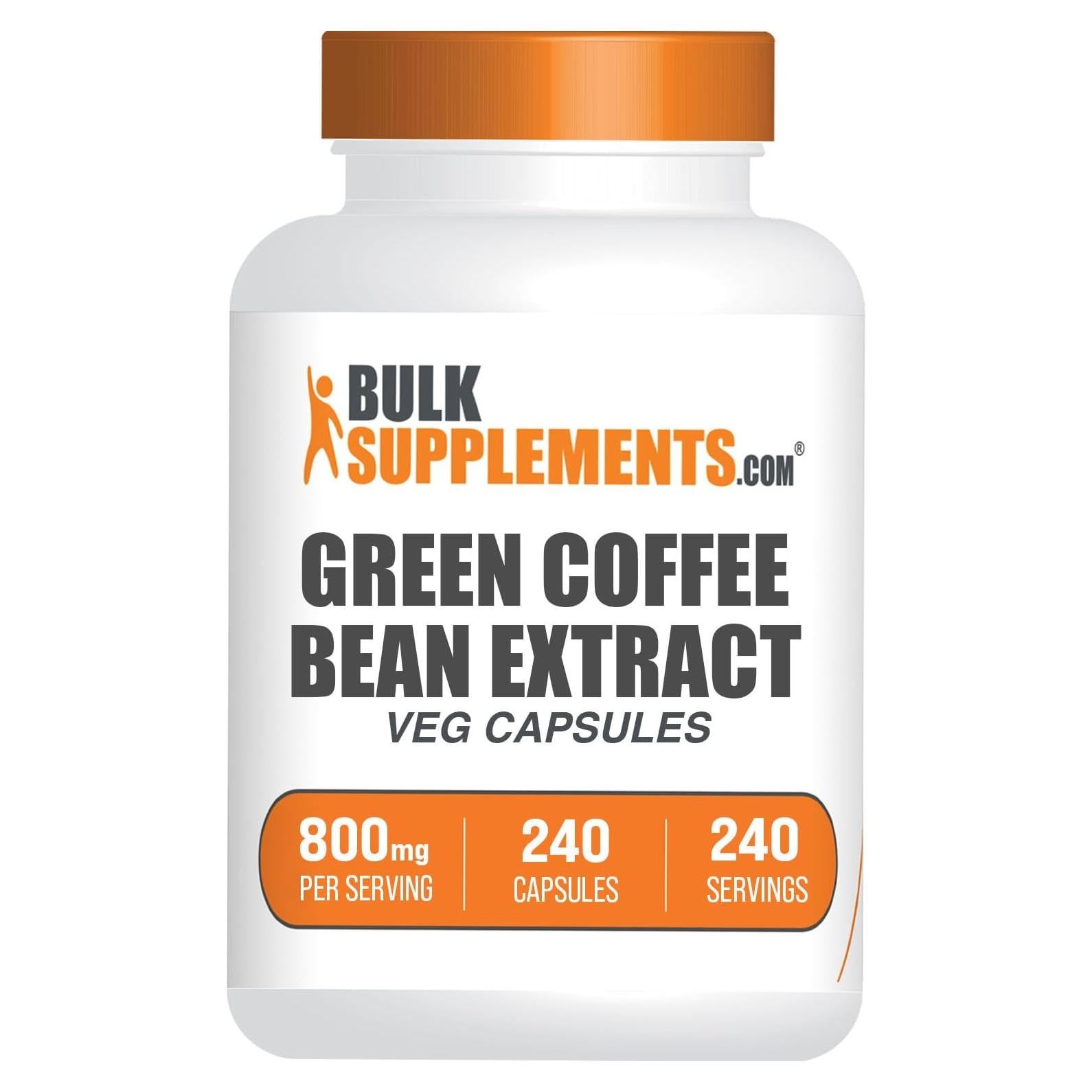 Cápsulas de Extracto de Grano de Café Verde BulkSupplements 240u