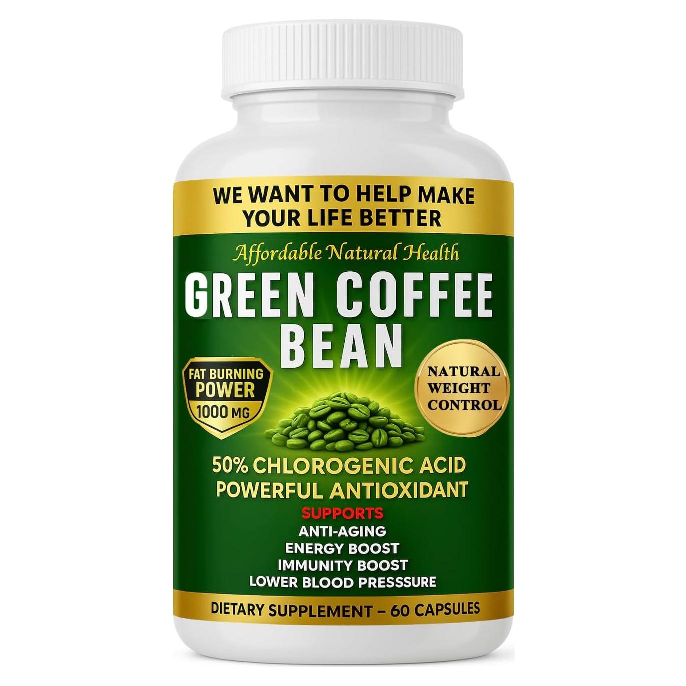 Cápsulas de Extracto de Grano de Café Verde Heaven's Gate 100% Puras 60 Unidades