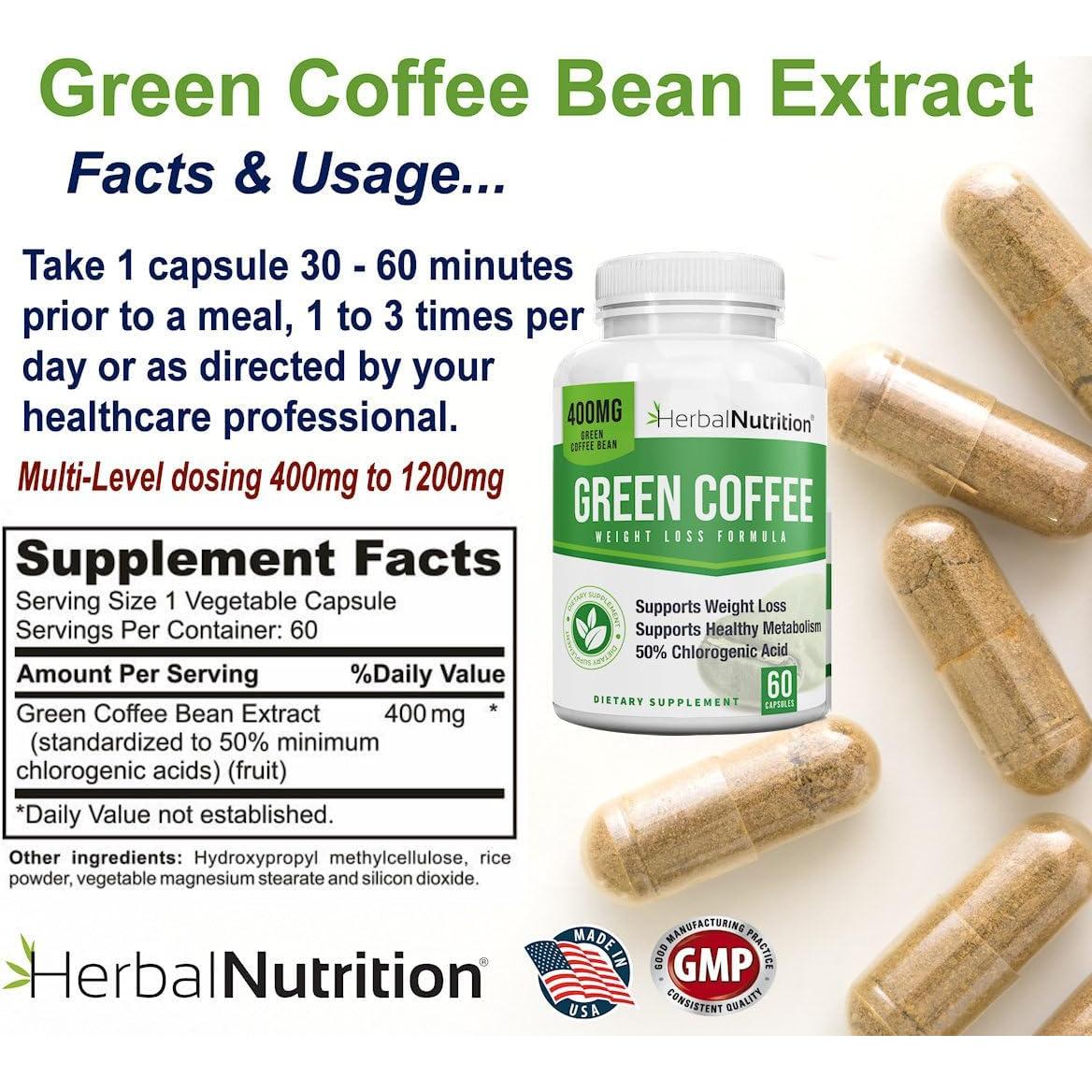 Extracto de Grano de Café Verde Herbal Nutrition 2x120 Cápsulas