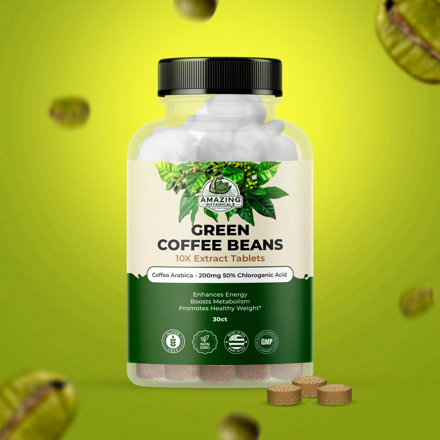 Tabletas de Extracto de Café Verde Amazing Botanicals 200mg 30 Unidades