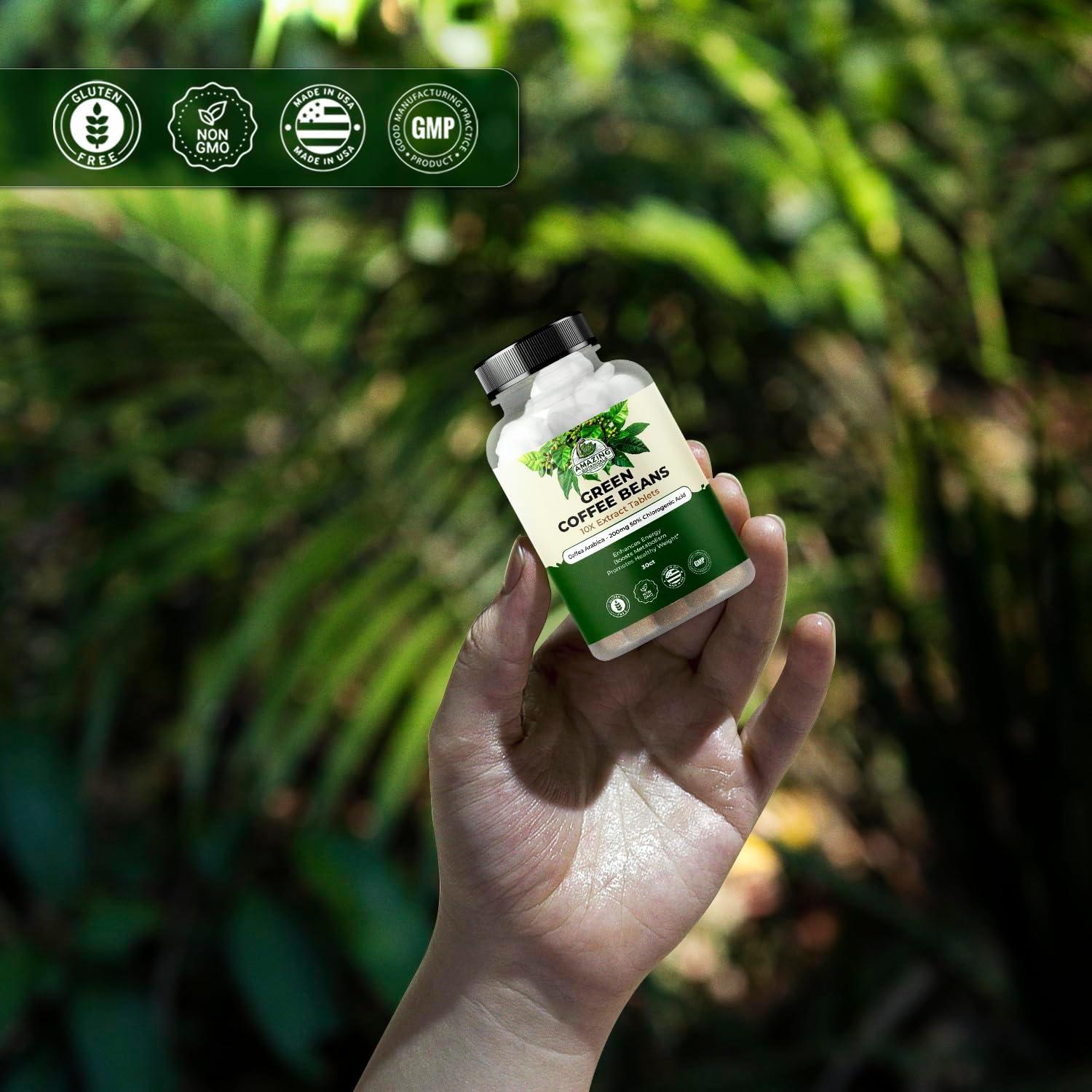 Tabletas de Extracto de Café Verde Amazing Botanicals 200mg 30 Unidades