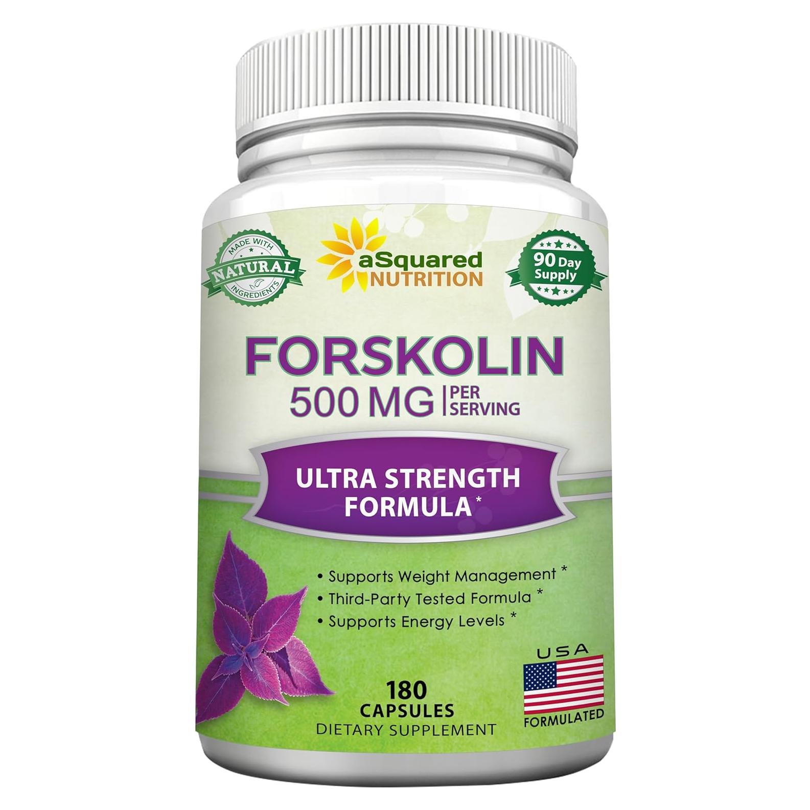 Suplemento de Forskolin 500mg aSquared Nutrition - 180 Cápsulas