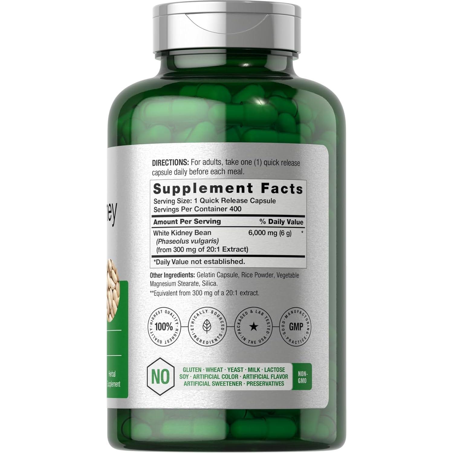 Cápsulas de Extracto de Frijol Blanco Horbäch 6000mg 400u