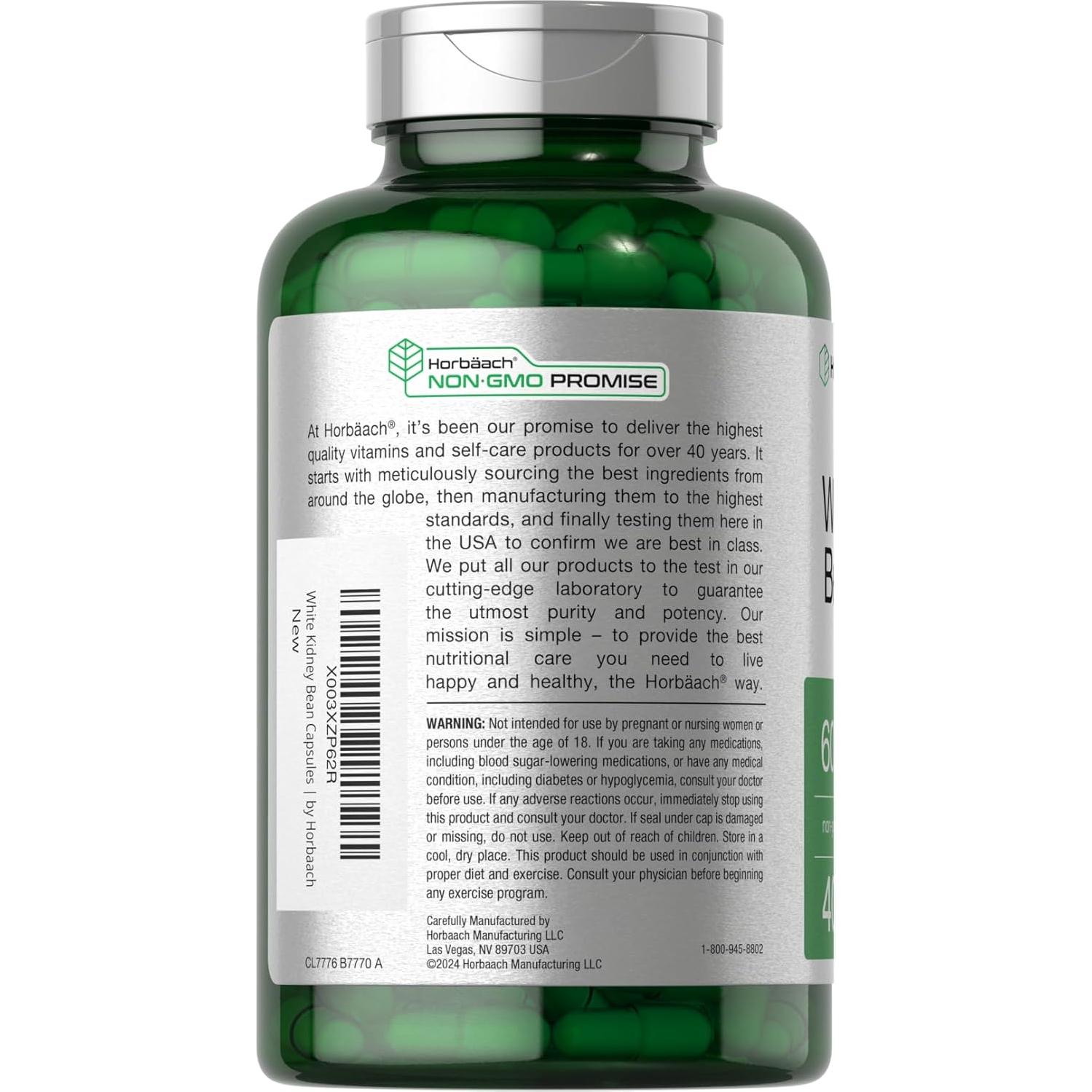 Cápsulas de Extracto de Frijol Blanco Horbäch 6000mg 400u