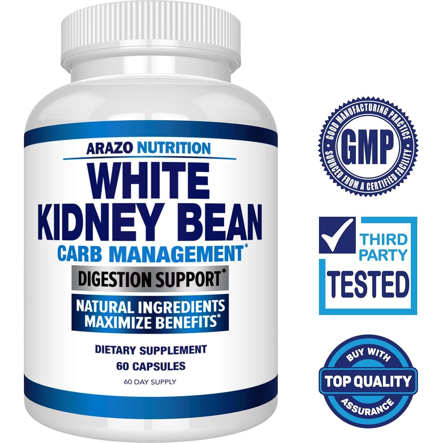 Extracto de Frijol Blanco Arazo Nutrition 600mg - 60 Cápsulas