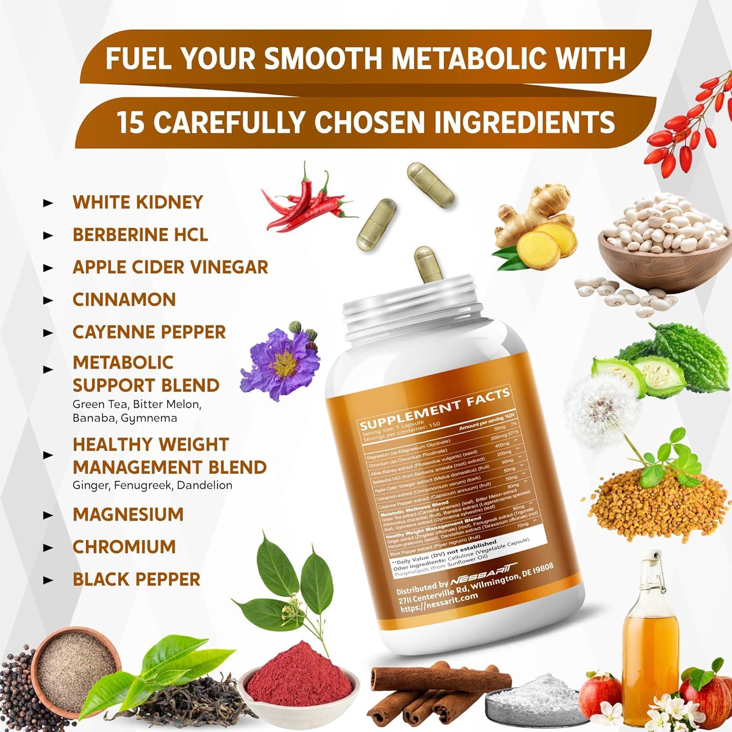 Suplemento Digestivo Nessarit - 150 Cápsulas - Berberina y Vinagre