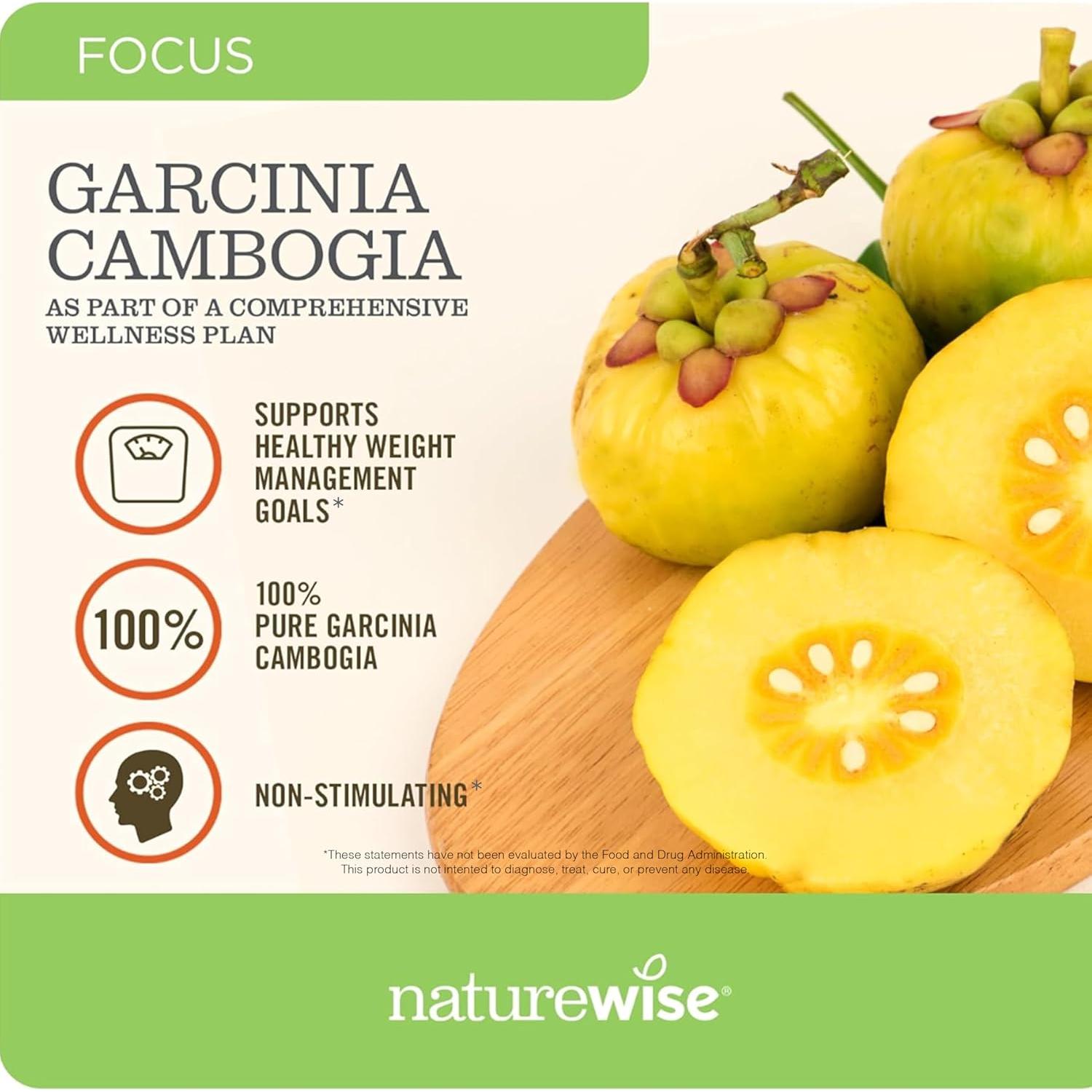 NatureWise Garcinia Cambogia 180 Cápsulas Veganas 60% HCA