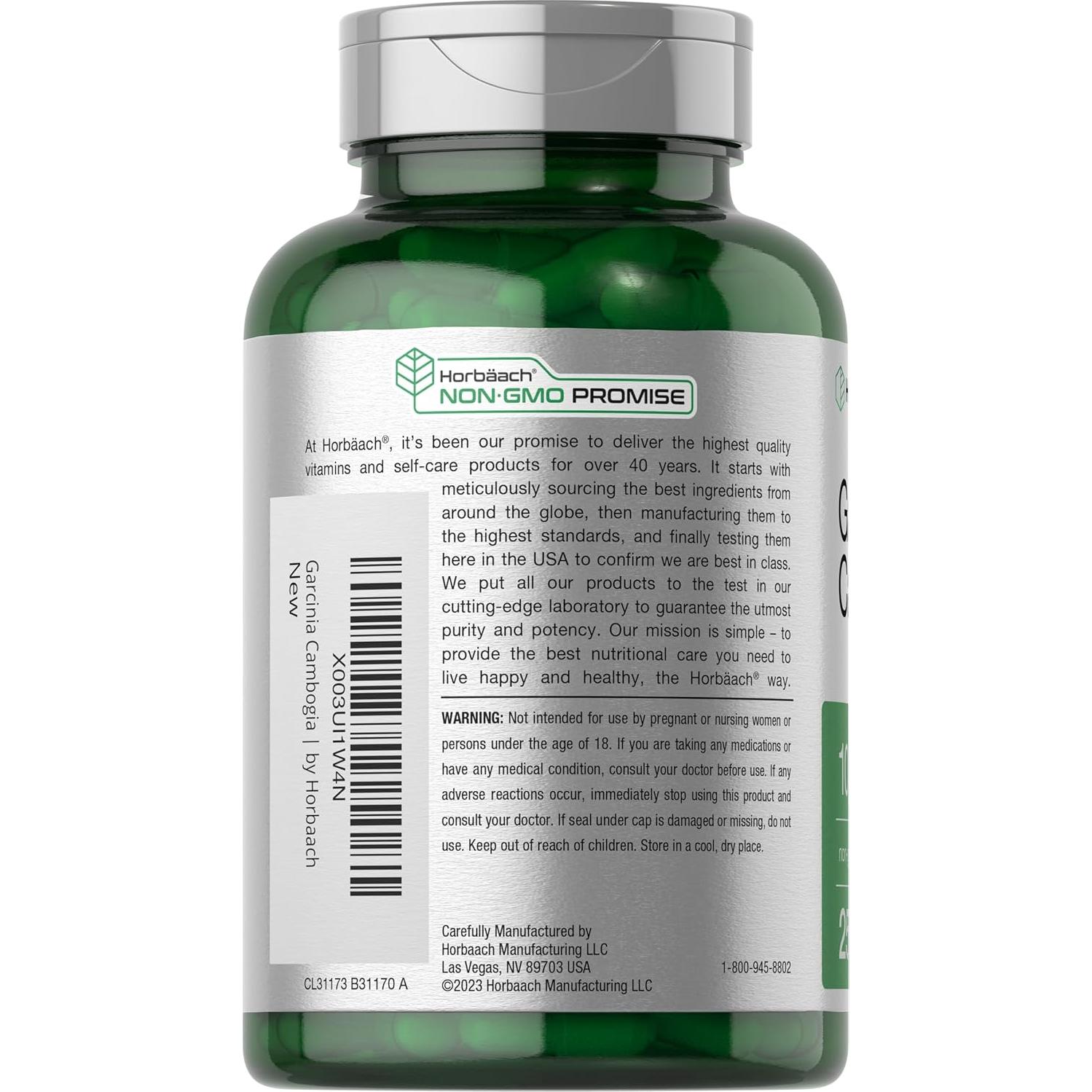 Extracto de Garcinia Cambogia Horbaach 1000mg 250 Cápsulas