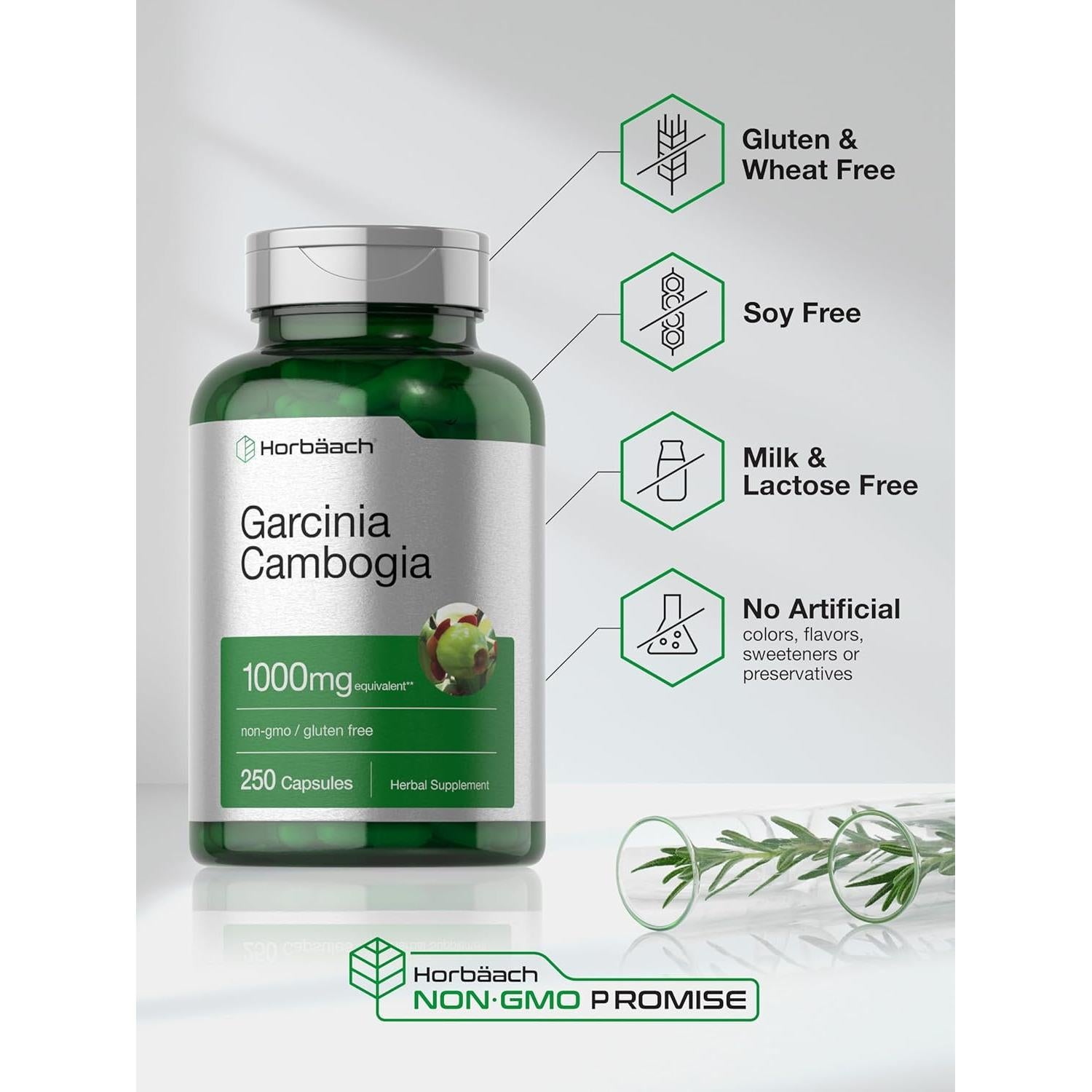Extracto de Garcinia Cambogia Horbaach 1000mg 250 Cápsulas
