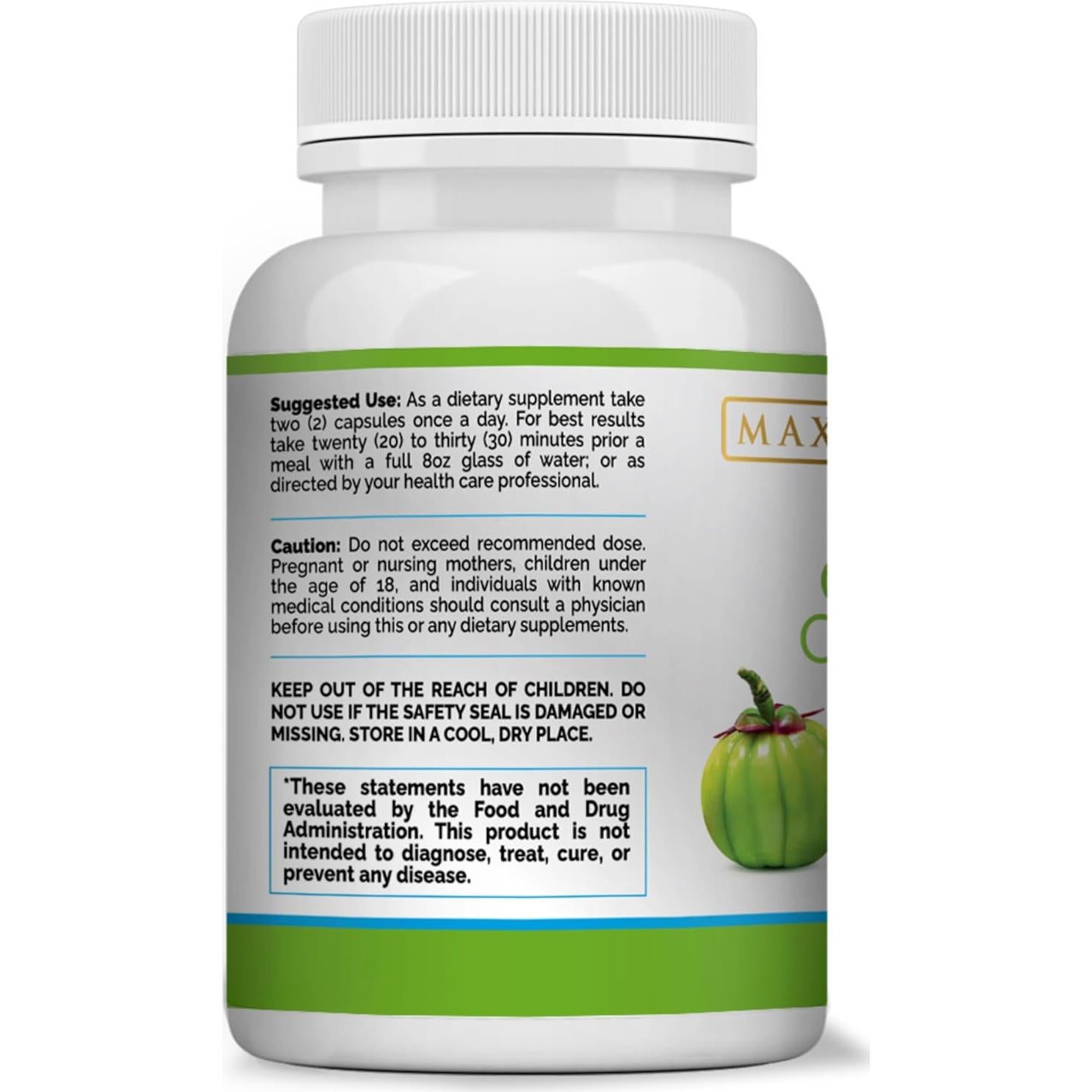 Suplemento Garcinia Cambogia Maximum Slim 60 Cápsulas 100% Puro