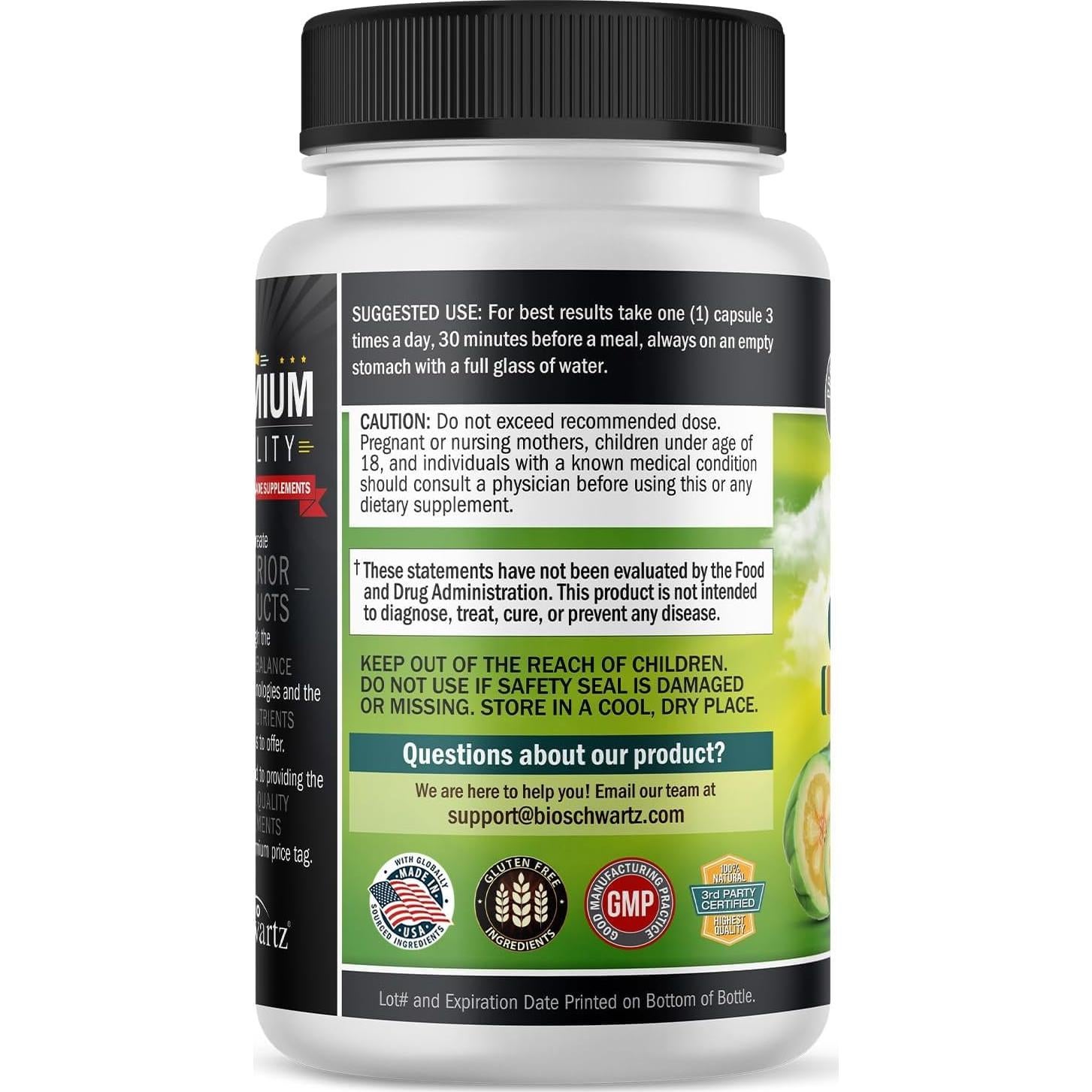 Píldoras Garcinia Cambogia BioSchwartz 1500mg - 90 Cápsulas