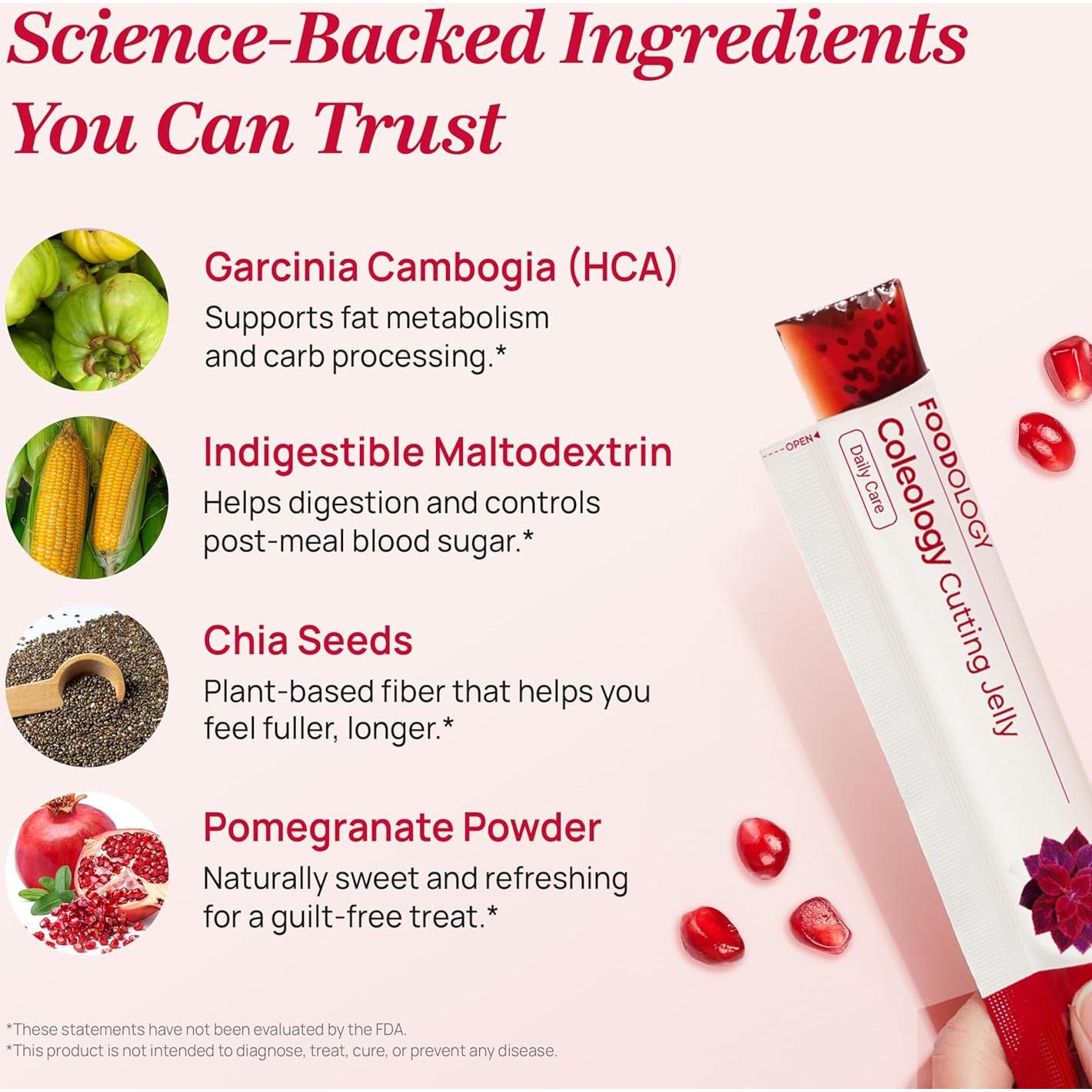 Gelatina Coleologia FOODOLOGY 10 Sobres Sabor Granada - Control de Apetito y Metabolismo