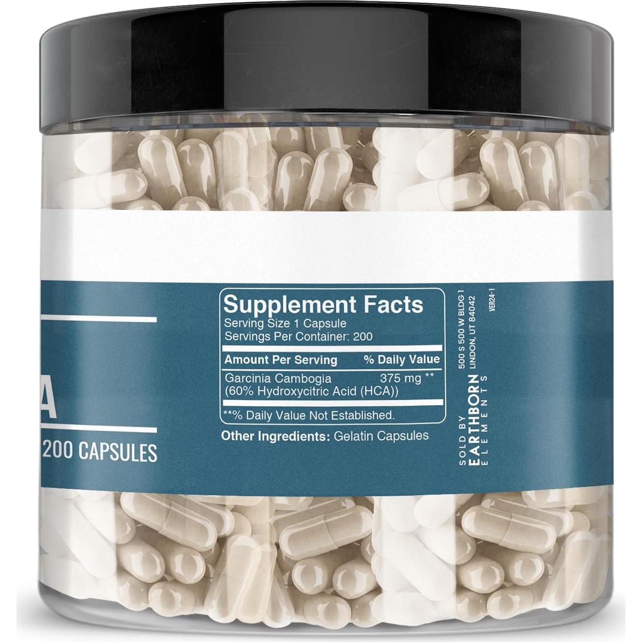 Suplemento Dietético Garcinia Cambogia Earthborn 200 Cápsulas