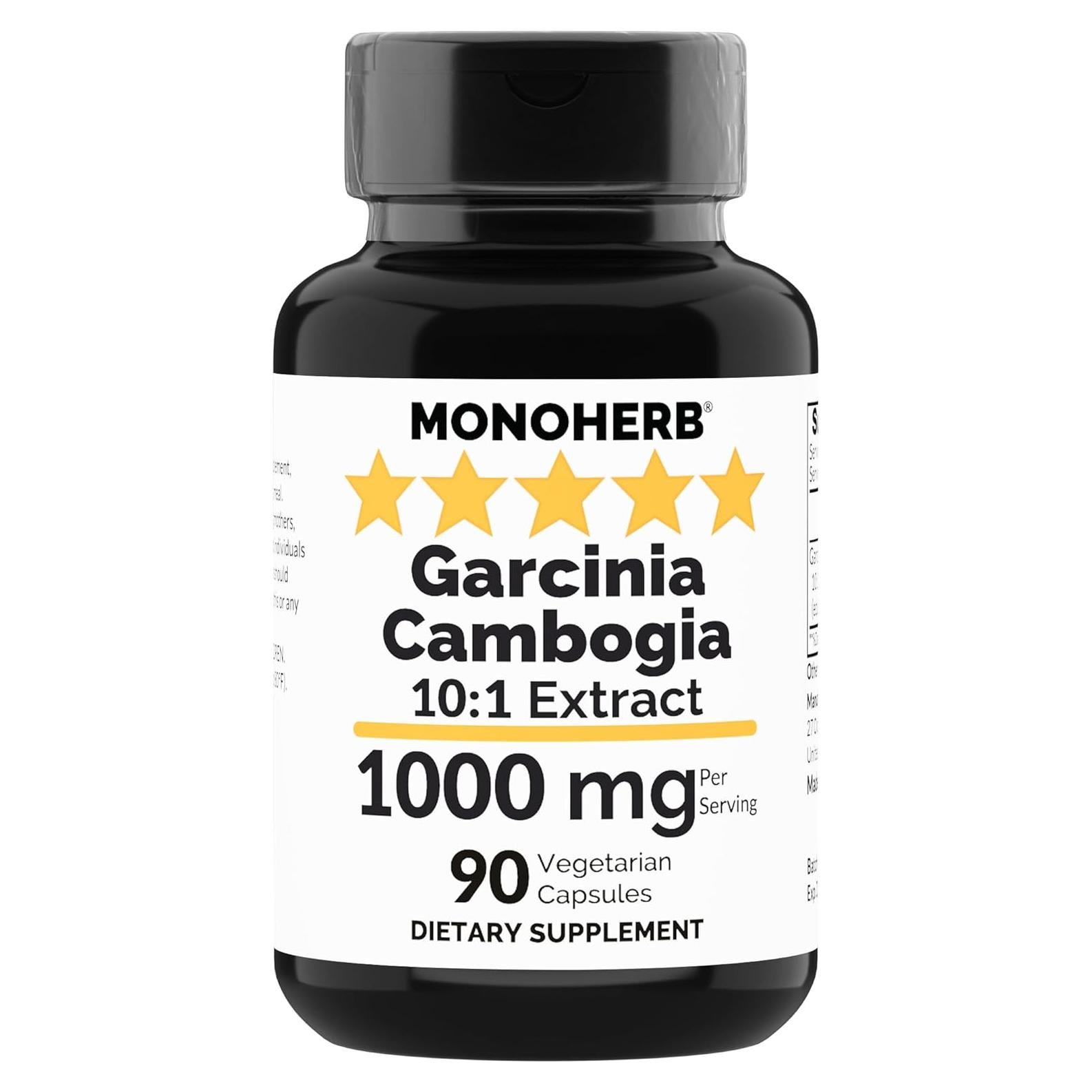 Garcinia Cambogia 1000 mg MONOHERB - 90 Cápsulas Veganas